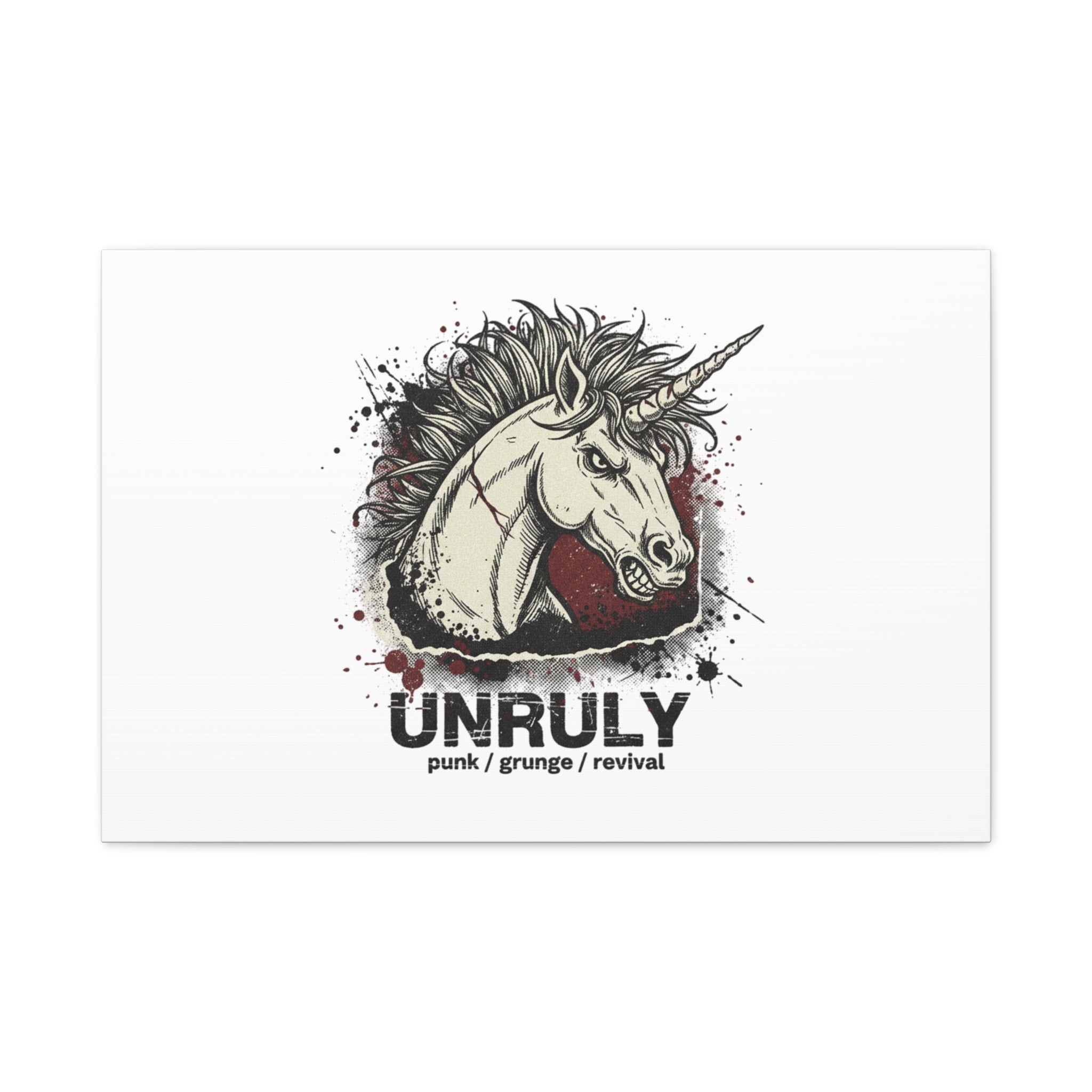 Unruly Punk Grunge Unicorn Canvas | Plaid Revival, 90s Rock Aesthetic