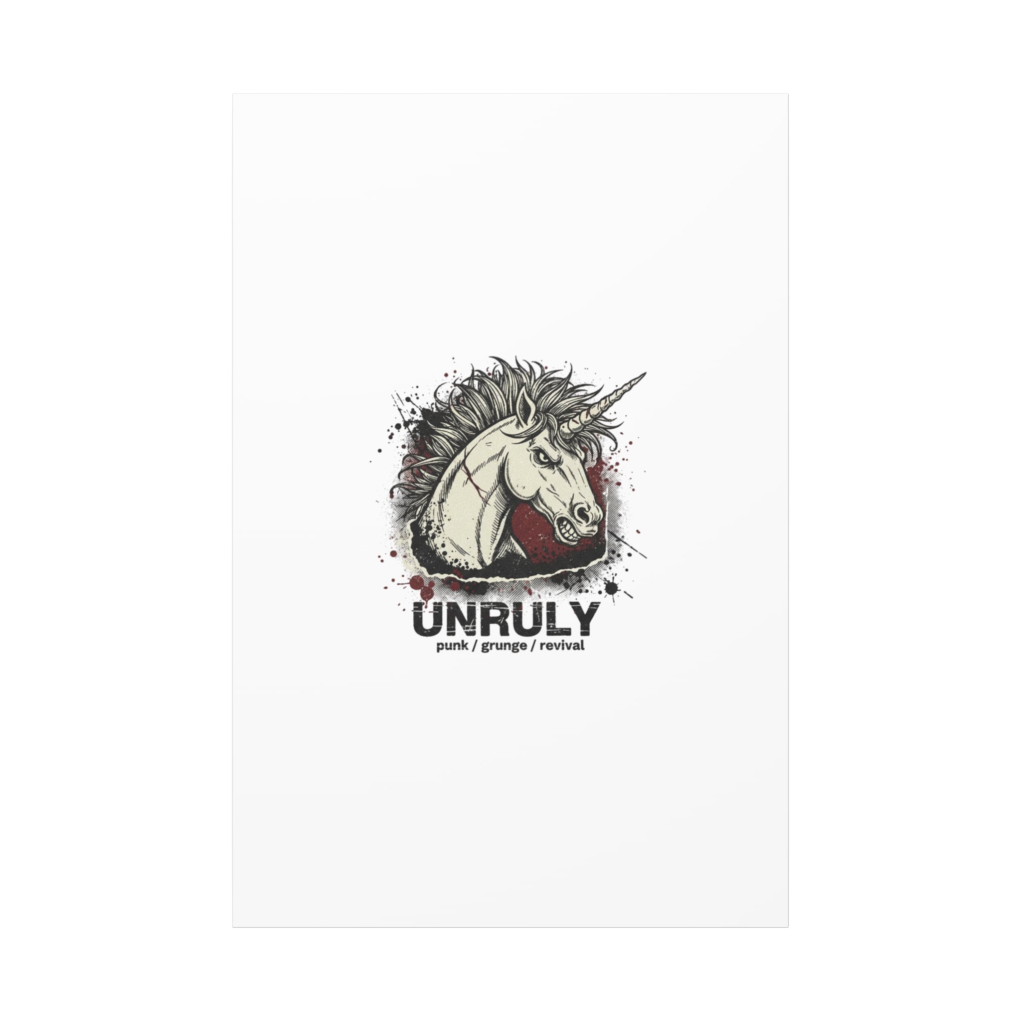 Unruly Punk Grunge Unicorn Canvas | Plaid Revival, 90s Rock Aesthetic