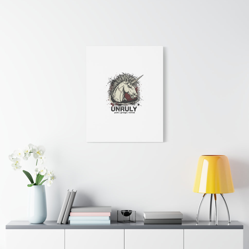 Unruly Punk Grunge Unicorn Canvas | Plaid Revival, 90s Rock Aesthetic