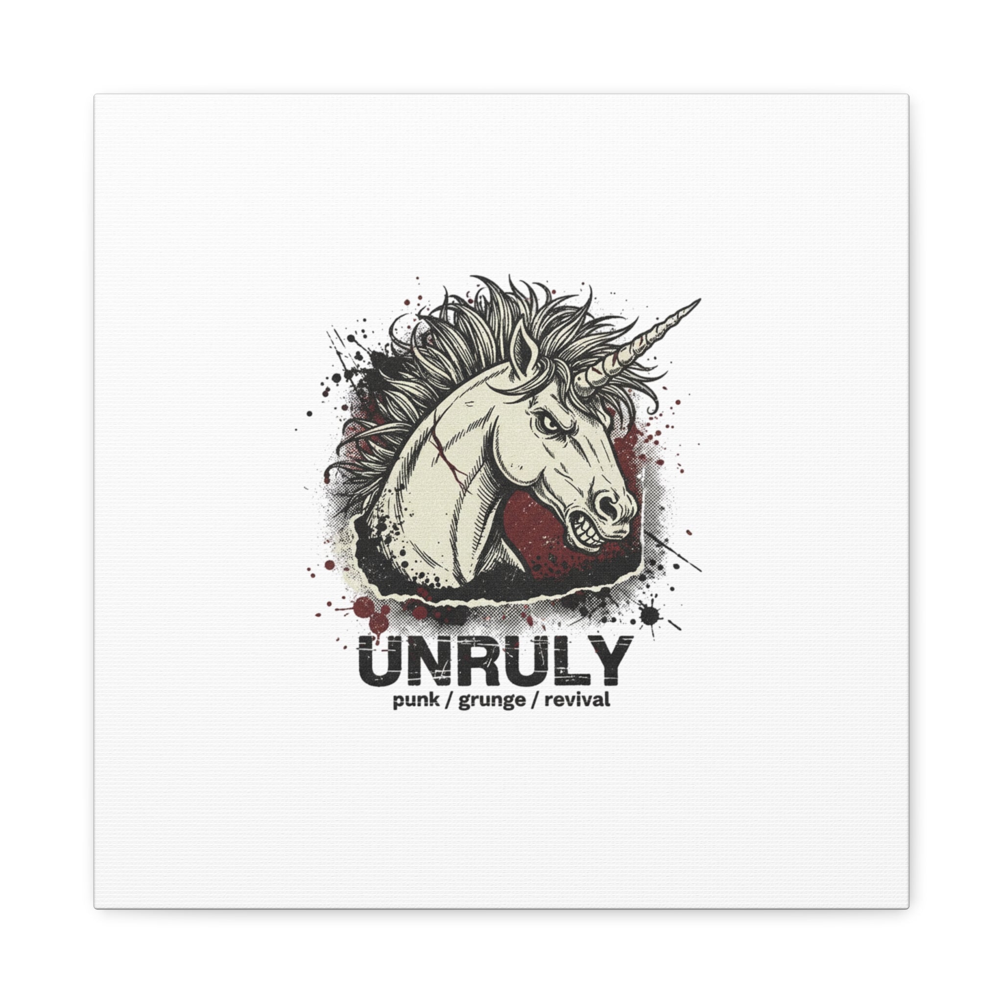 Unruly Punk Grunge Unicorn Canvas | Plaid Revival, 90s Rock Aesthetic