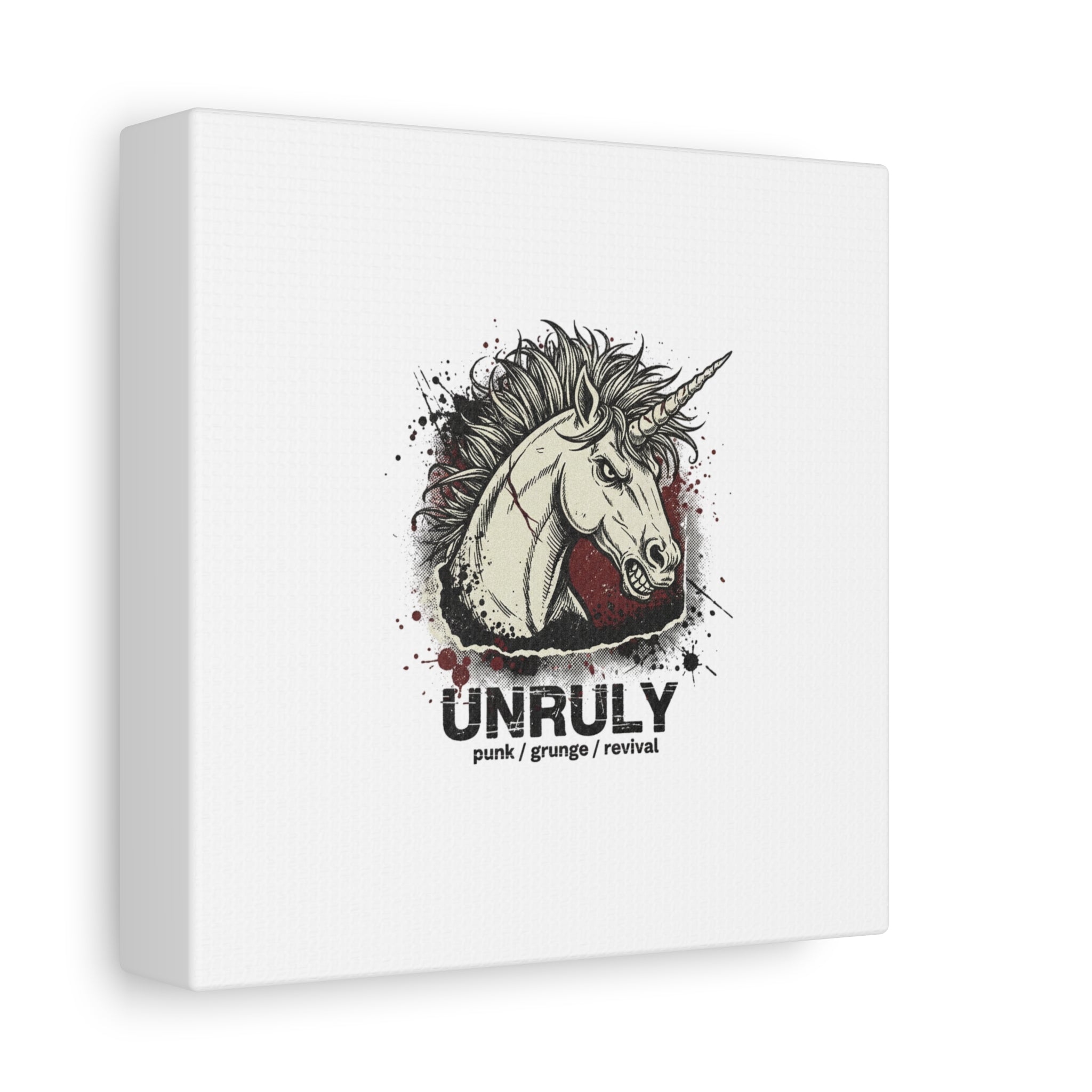 Unruly Punk Grunge Unicorn Canvas | Plaid Revival, 90s Rock Aesthetic