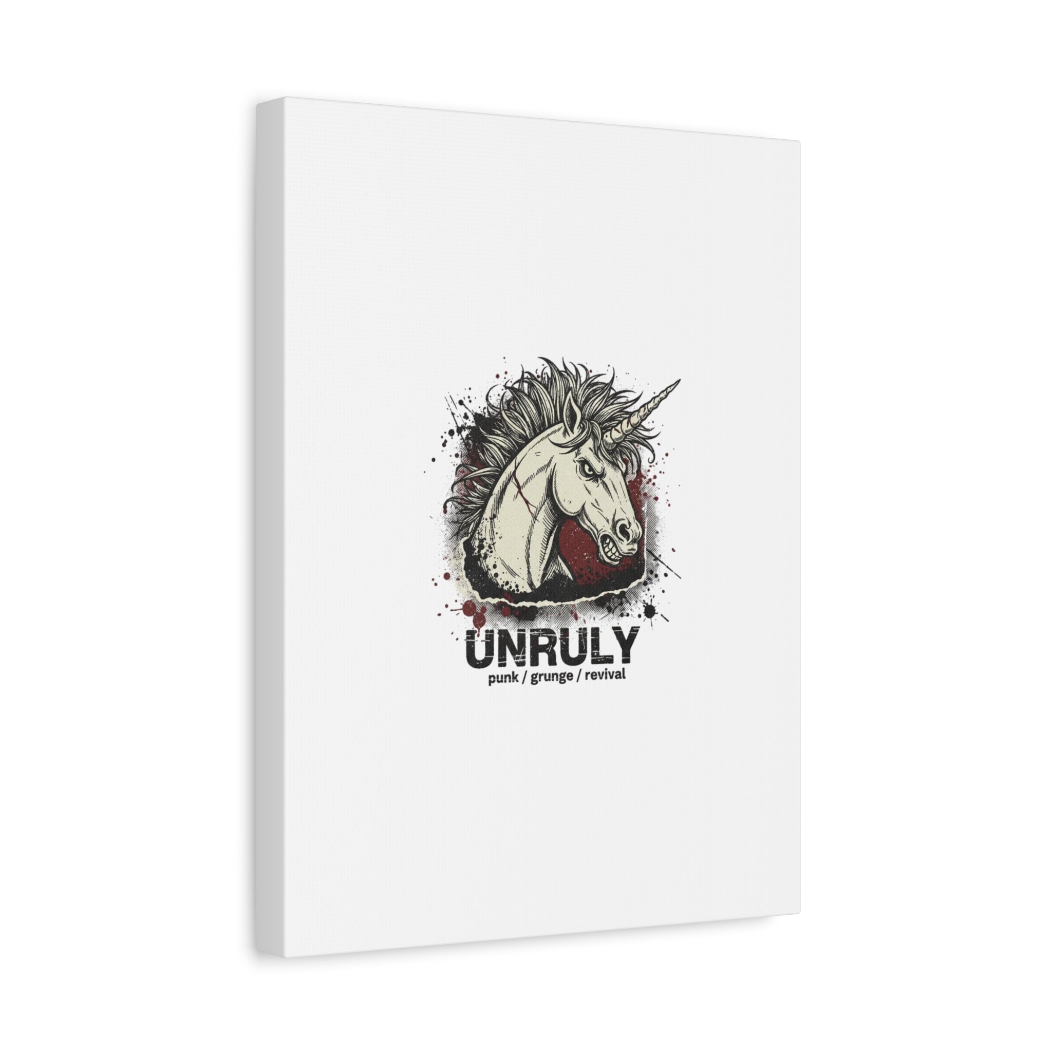 Unruly Punk Grunge Unicorn Canvas | Plaid Revival, 90s Rock Aesthetic
