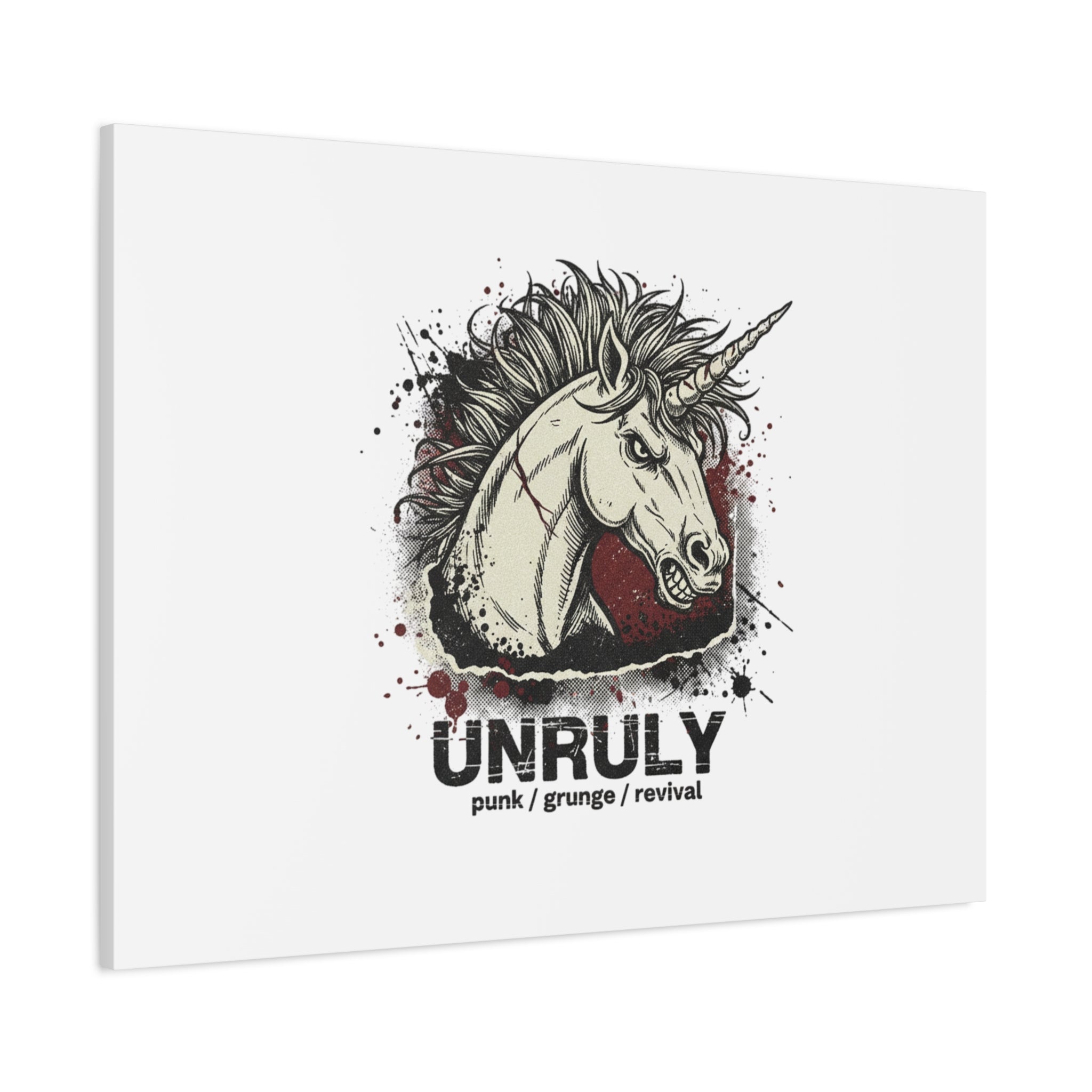 Unruly Punk Grunge Unicorn Canvas | Plaid Revival, 90s Rock Aesthetic