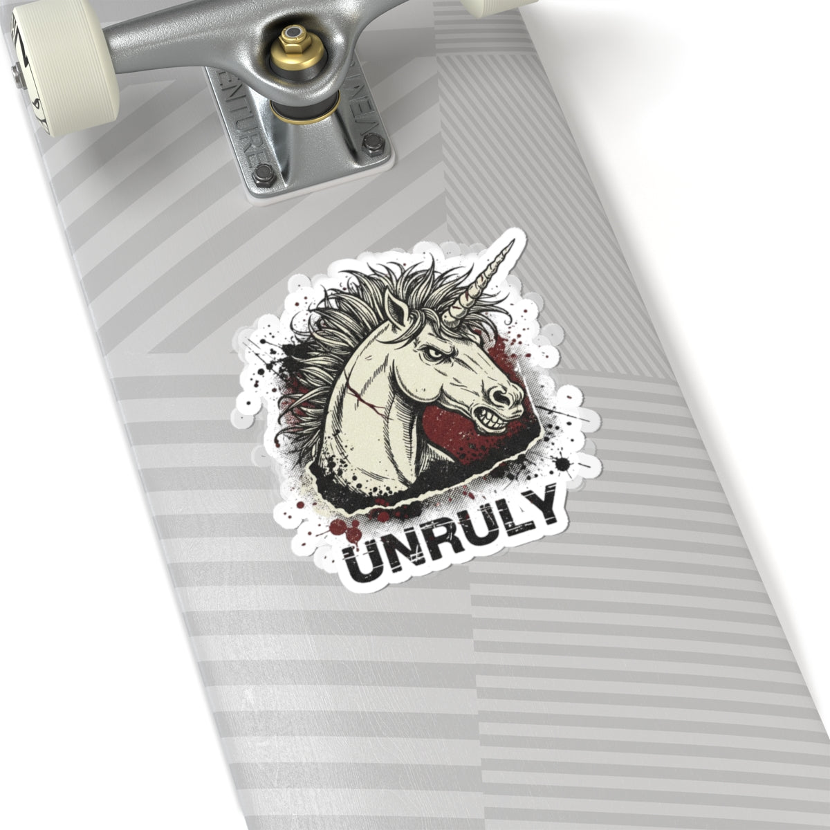 Unruly Unicorn Skull Sticker | grunge revival, punk plaid aesthetic