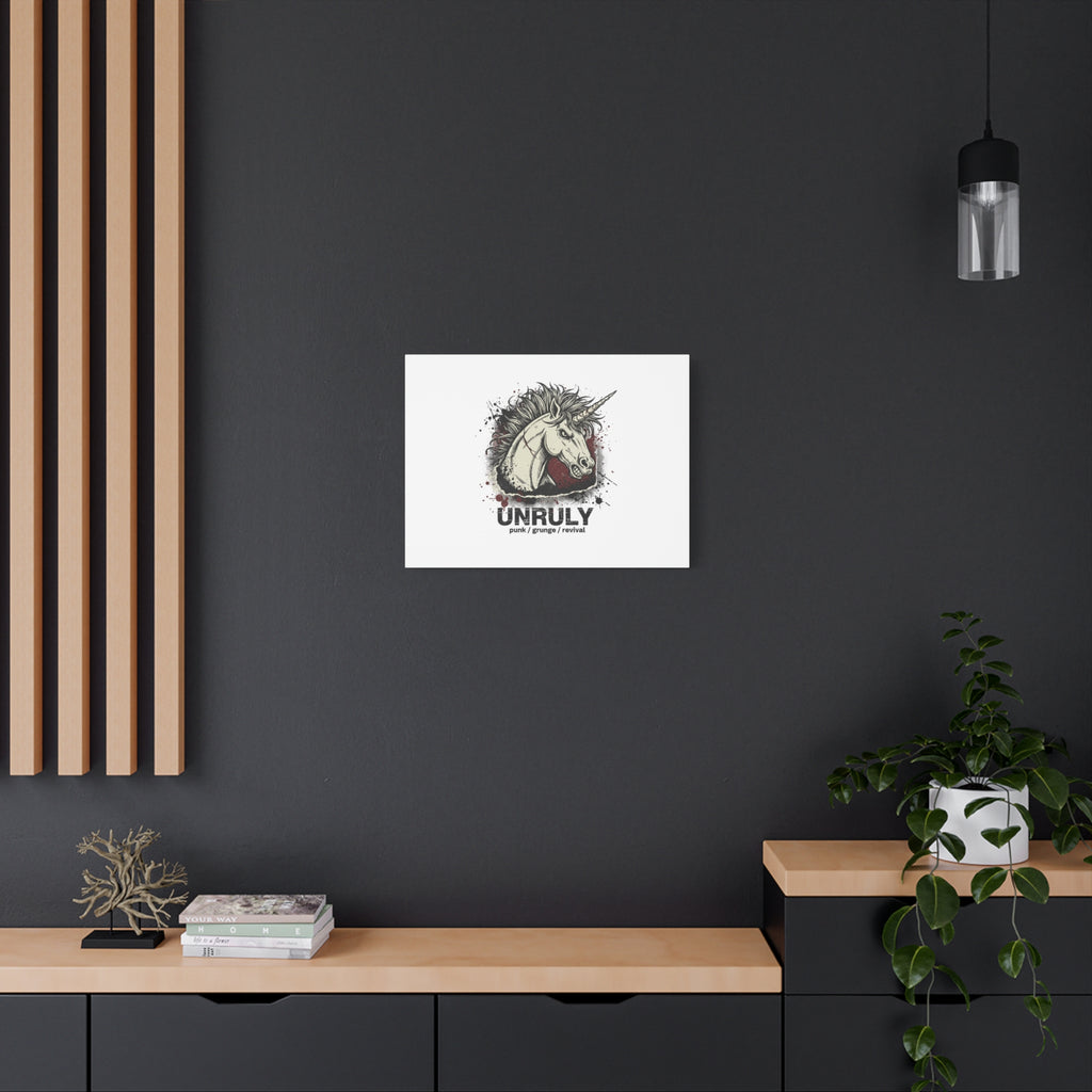 Unruly Punk Grunge Unicorn Canvas | Plaid Revival, 90s Rock Aesthetic