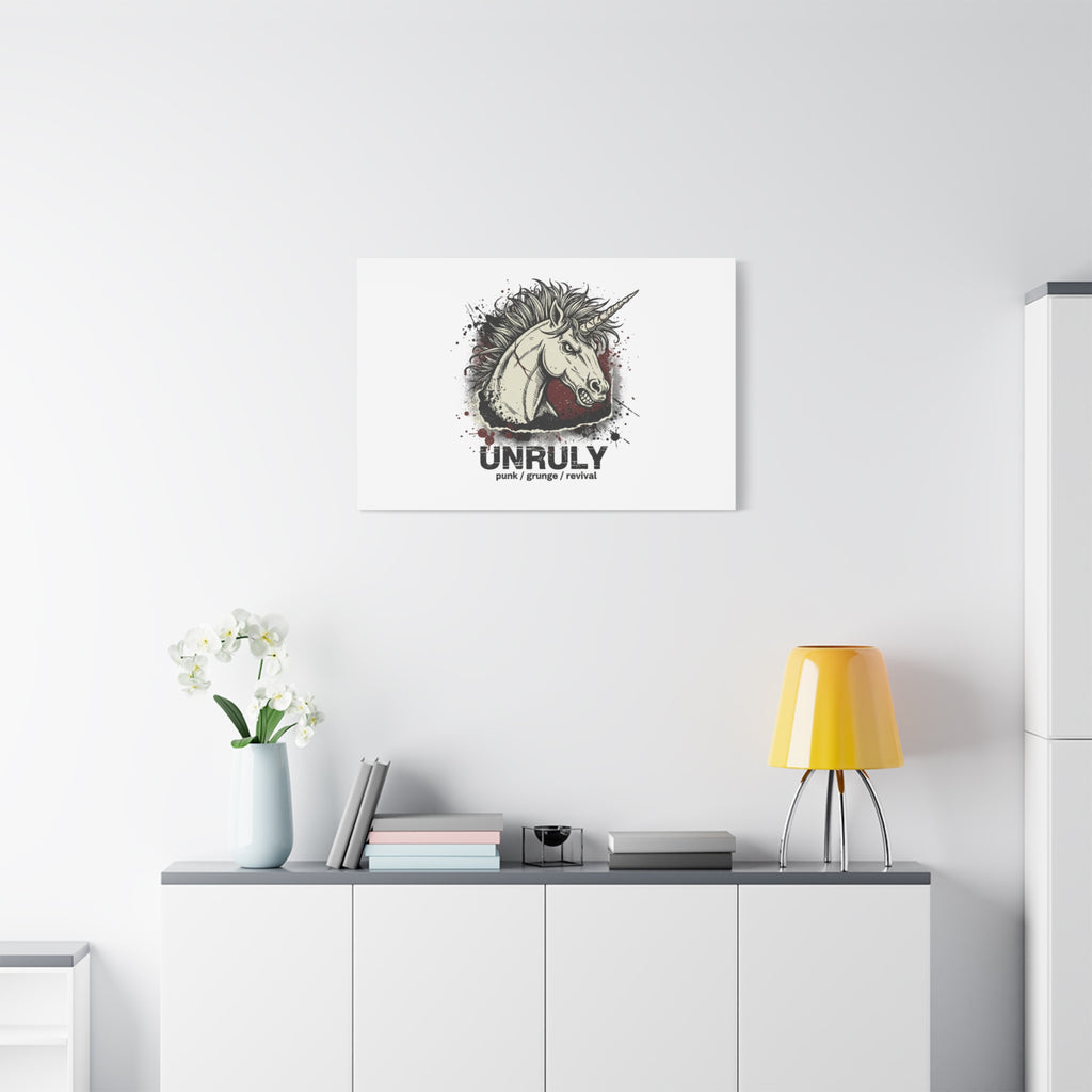 Unruly Punk Grunge Unicorn Canvas | Plaid Revival, 90s Rock Aesthetic