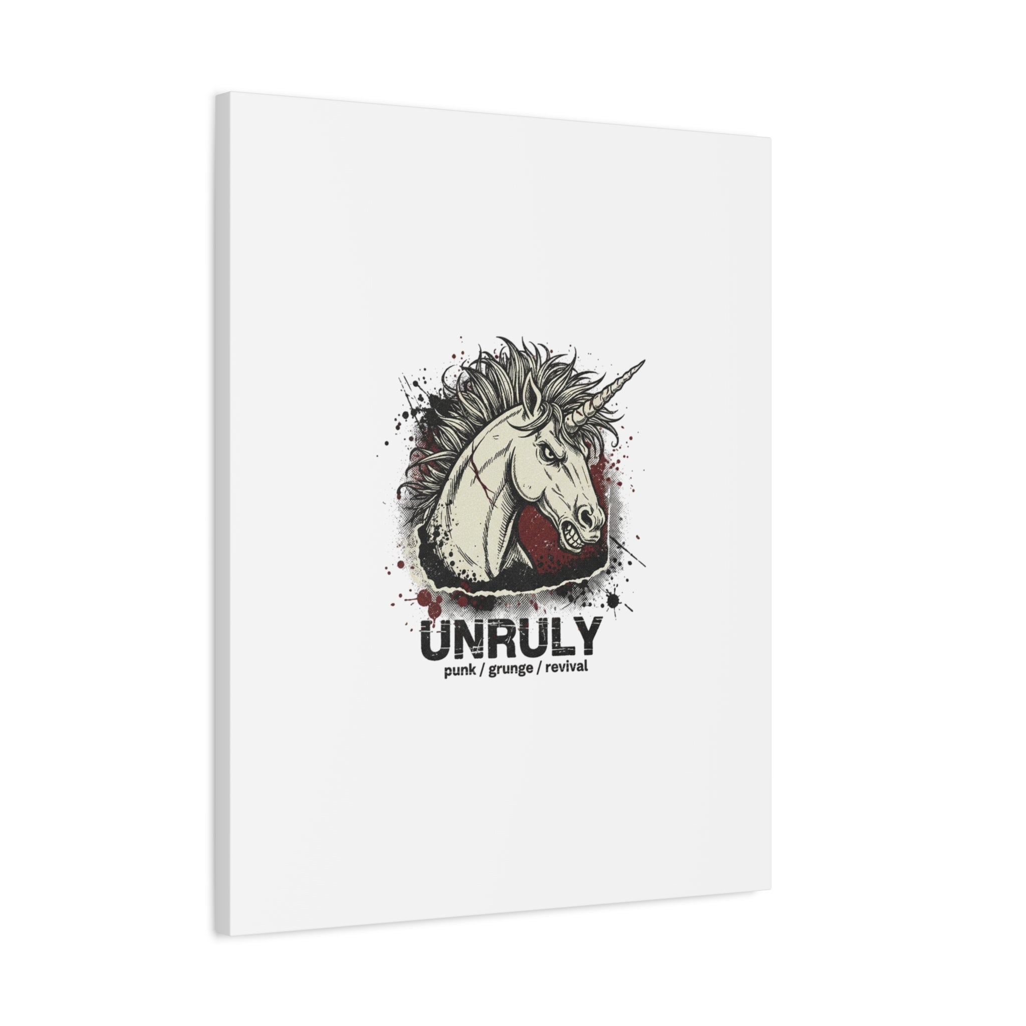 Unruly Punk Grunge Unicorn Canvas | Plaid Revival, 90s Rock Aesthetic