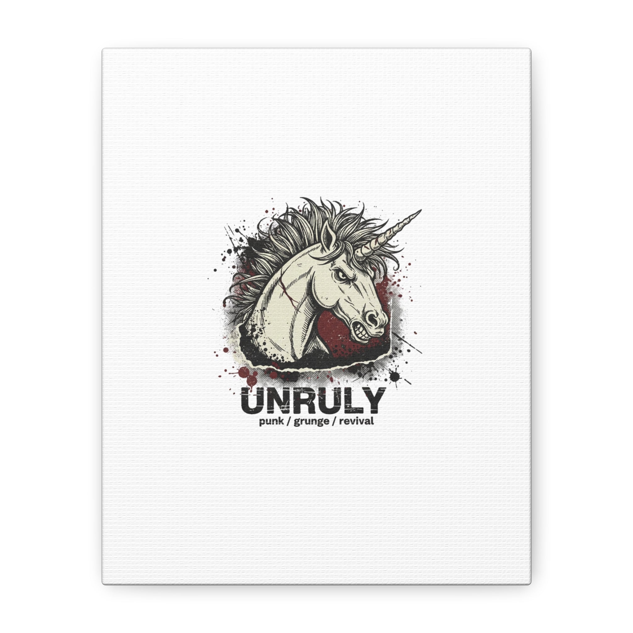 Unruly Punk Grunge Unicorn Canvas | Plaid Revival, 90s Rock Aesthetic