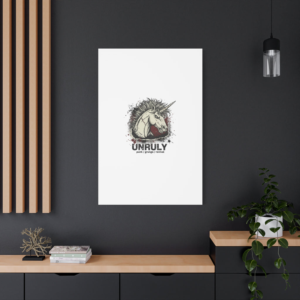 Unruly Punk Grunge Unicorn Canvas | Plaid Revival, 90s Rock Aesthetic
