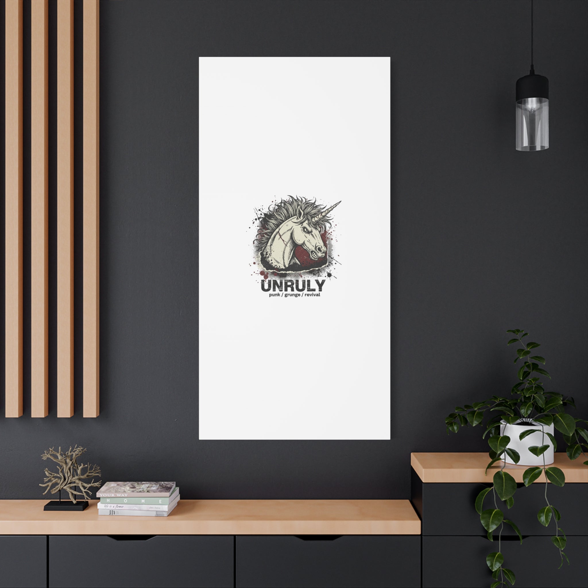 Unruly Punk Grunge Unicorn Canvas | Plaid Revival, 90s Rock Aesthetic