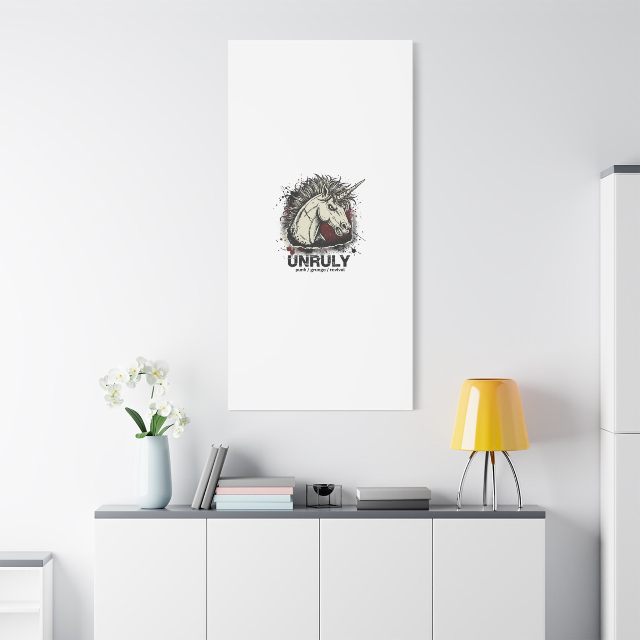 Unruly Punk Grunge Unicorn Canvas | Plaid Revival, 90s Rock Aesthetic