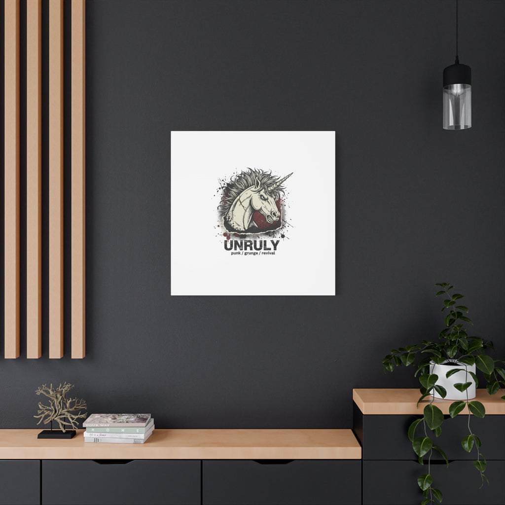Unruly Punk Grunge Unicorn Canvas | Plaid Revival, 90s Rock Aesthetic