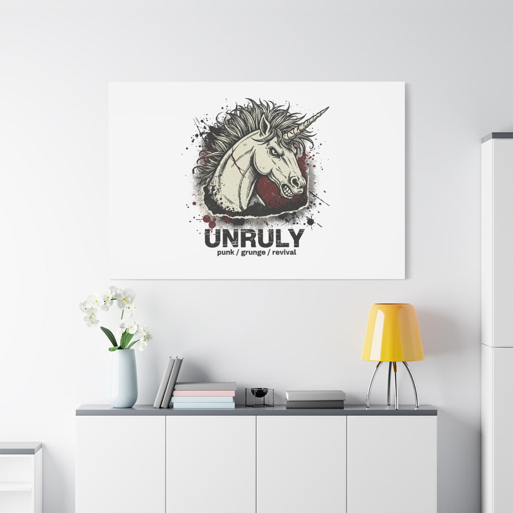 Unruly Punk Grunge Unicorn Canvas | Plaid Revival, 90s Rock Aesthetic