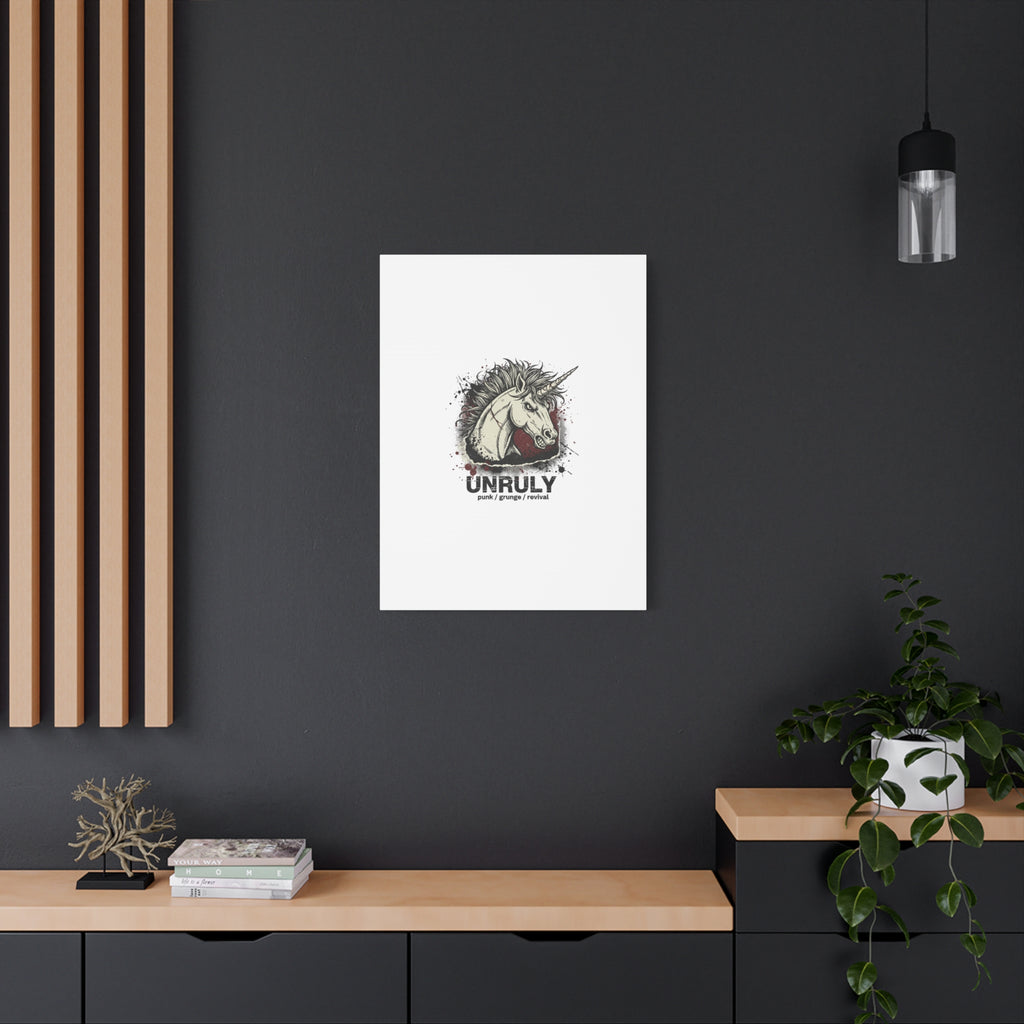 Unruly Punk Grunge Unicorn Canvas | Plaid Revival, 90s Rock Aesthetic