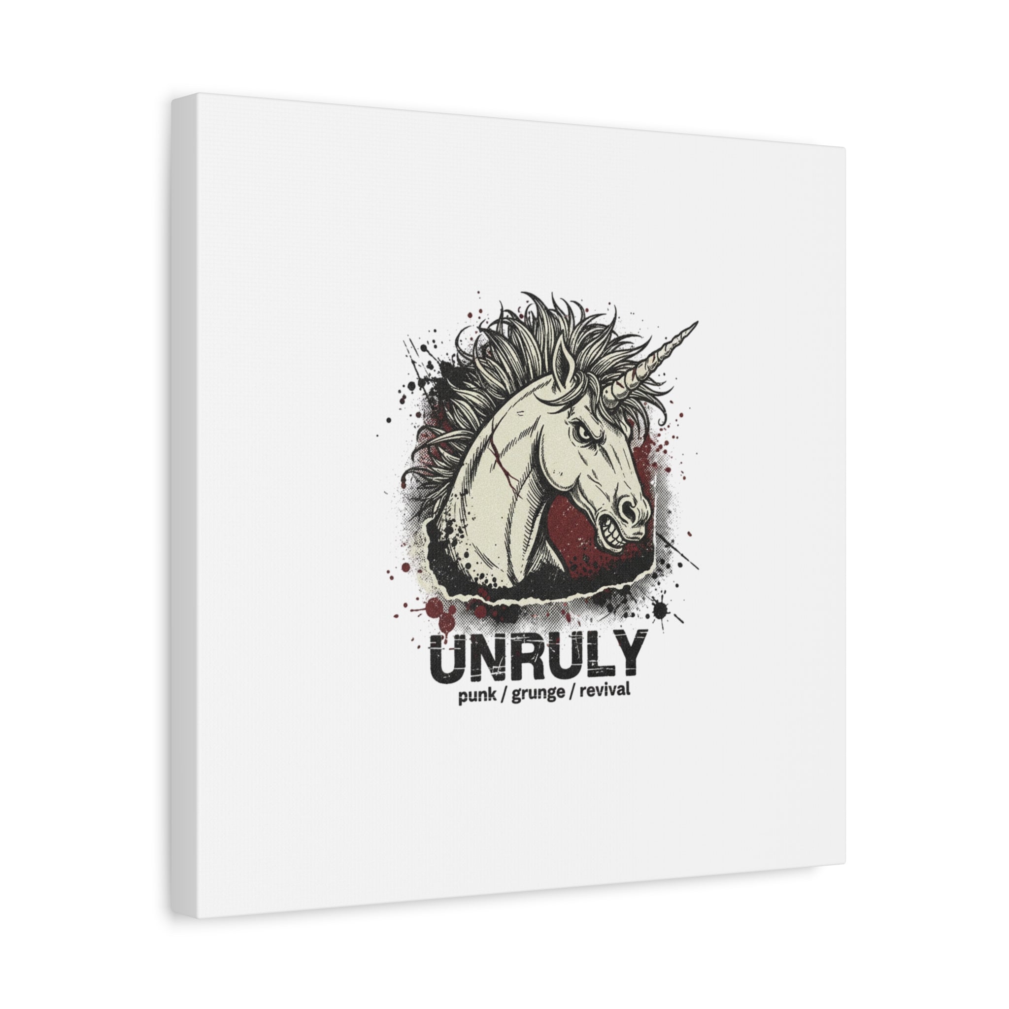 Unruly Punk Grunge Unicorn Canvas | Plaid Revival, 90s Rock Aesthetic