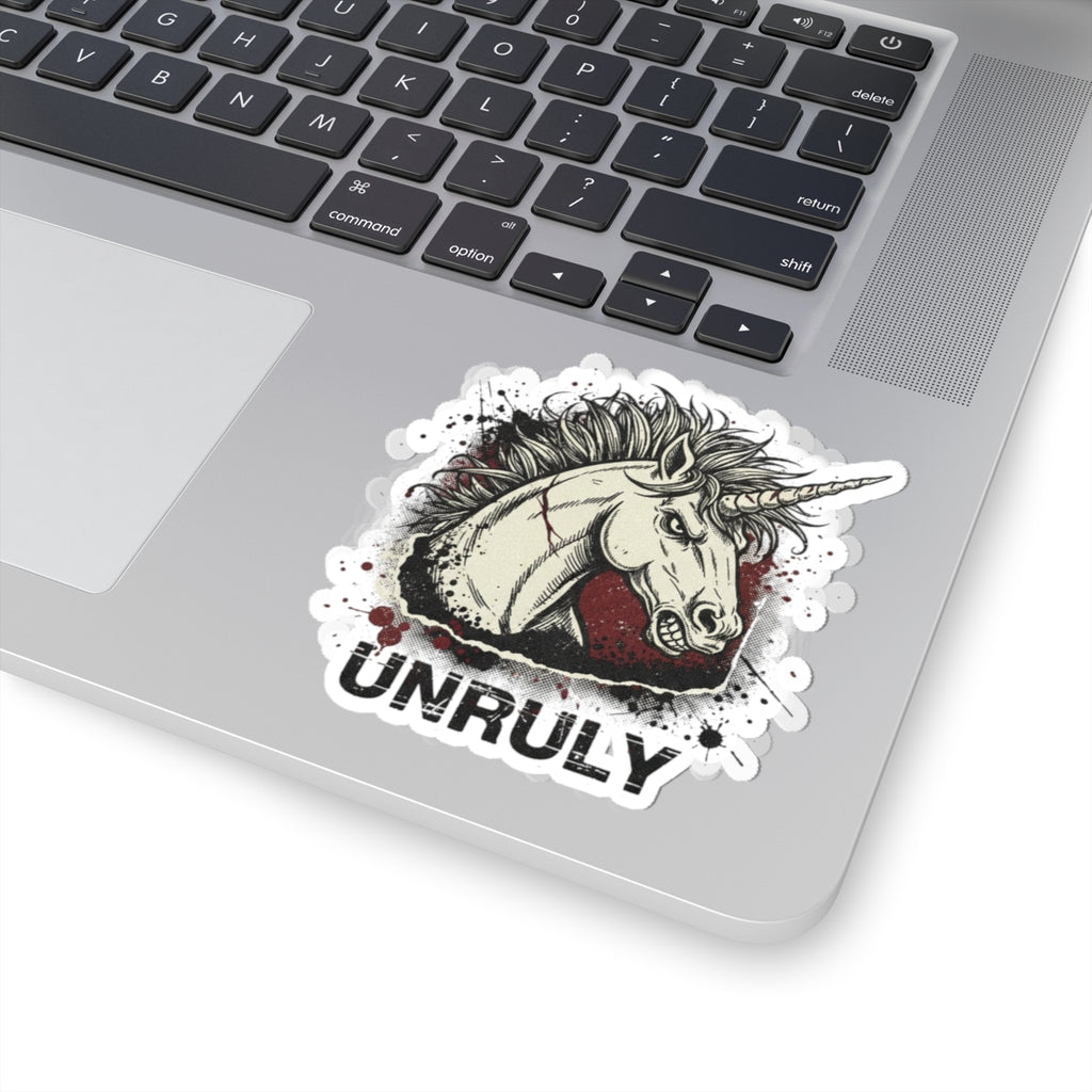Unruly Unicorn Skull Sticker | grunge revival, punk plaid aesthetic