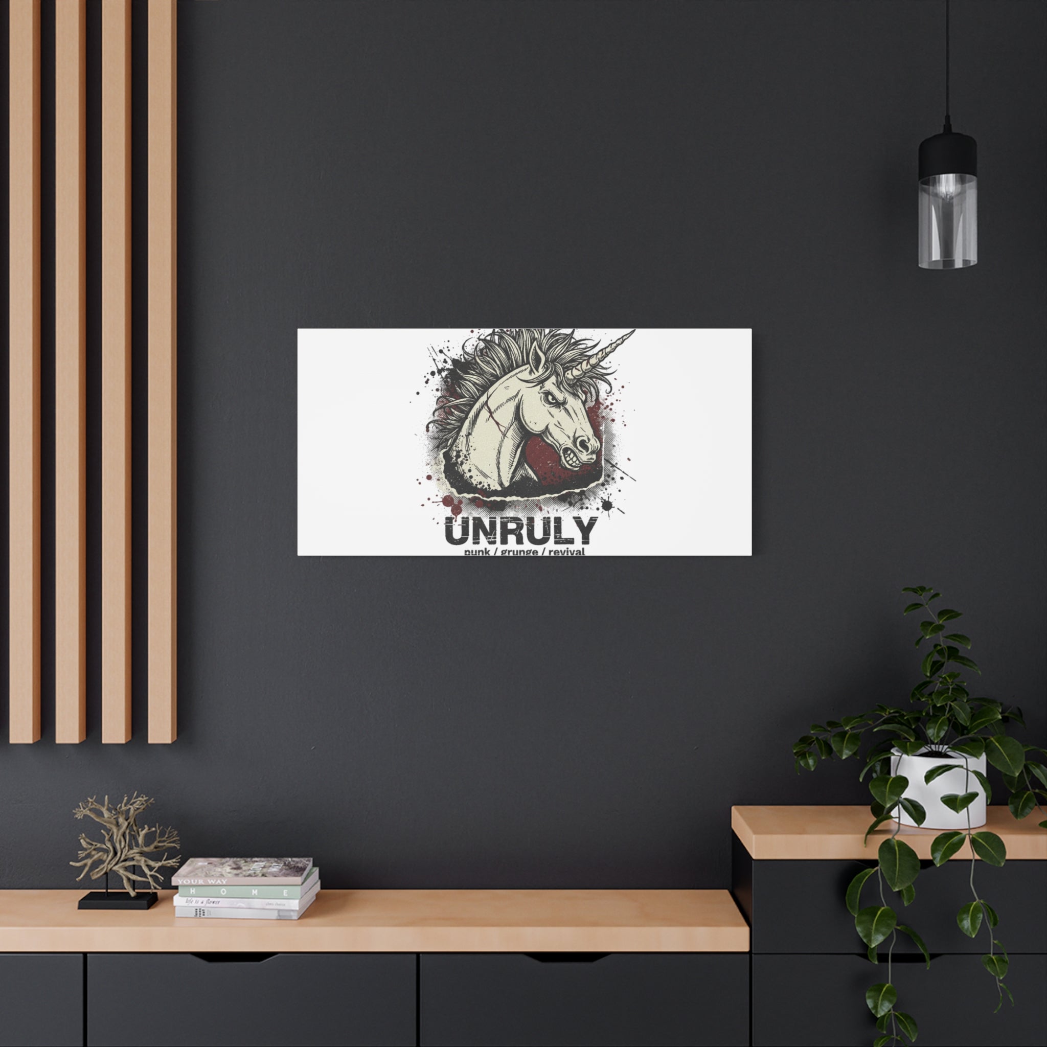 Unruly Punk Grunge Unicorn Canvas | Plaid Revival, 90s Rock Aesthetic