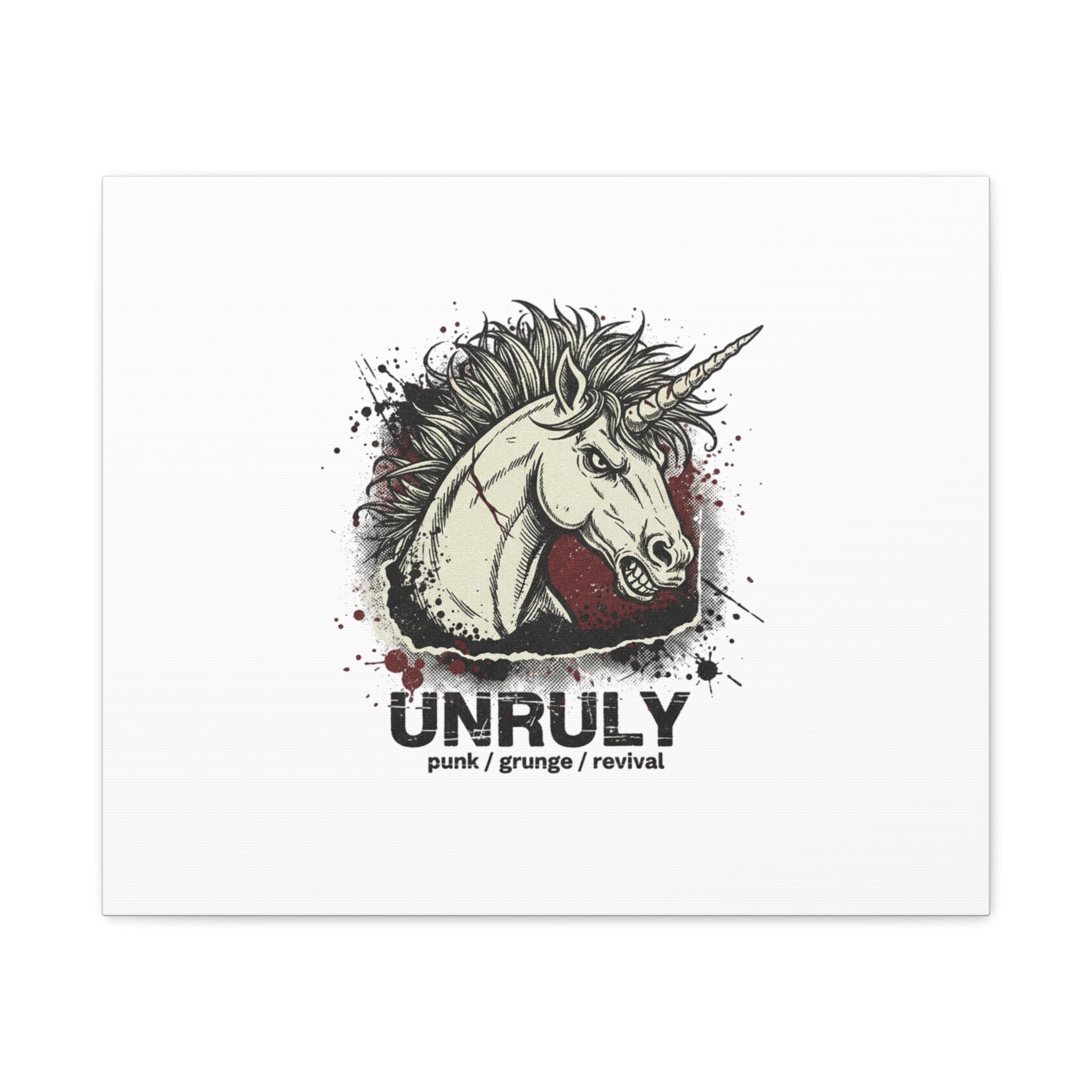 Unruly Punk Grunge Unicorn Canvas | Plaid Revival, 90s Rock Aesthetic