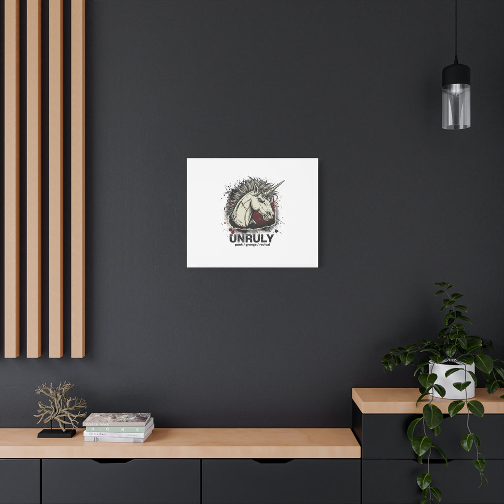Unruly Punk Grunge Unicorn Canvas | Plaid Revival, 90s Rock Aesthetic
