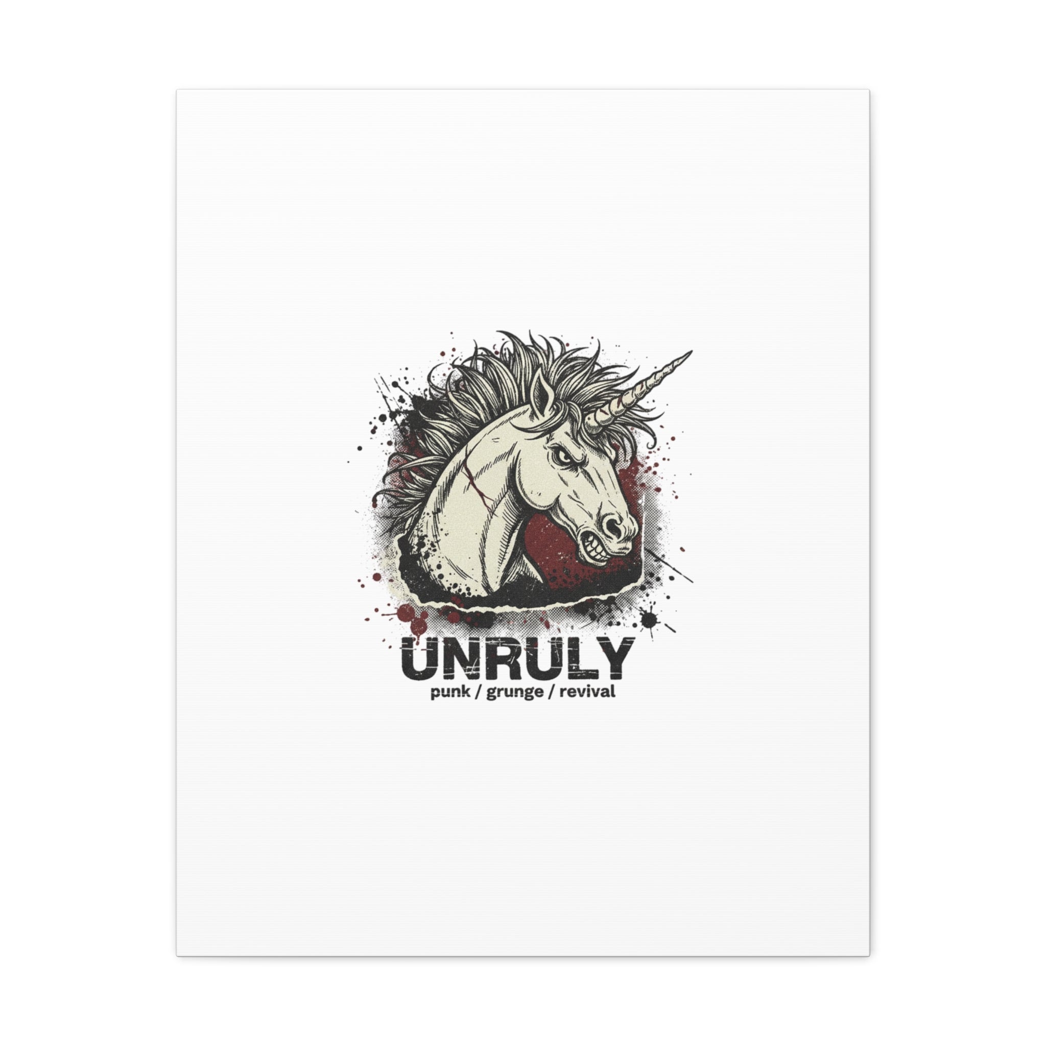 Unruly Punk Grunge Unicorn Canvas | Plaid Revival, 90s Rock Aesthetic