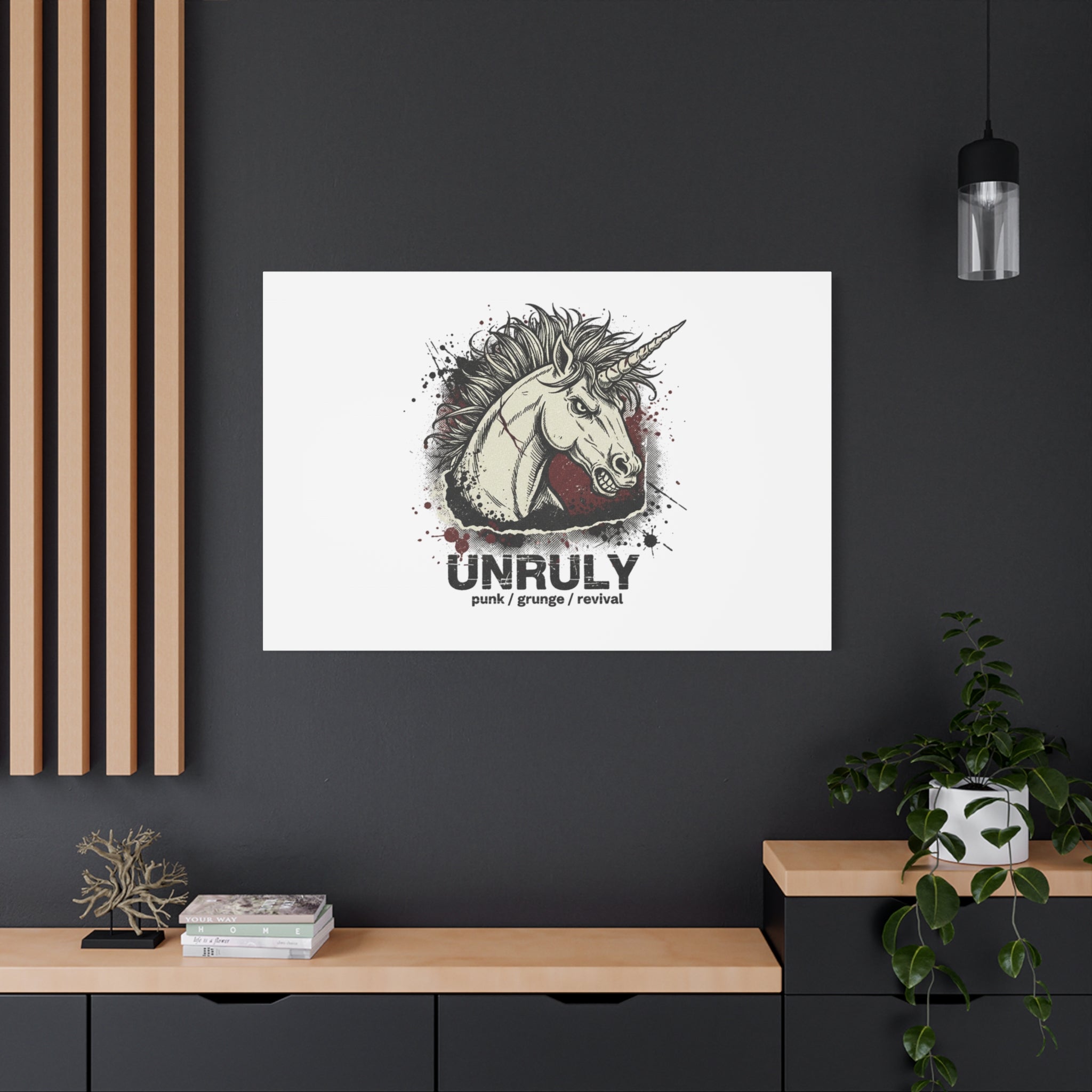 Unruly Punk Grunge Unicorn Canvas | Plaid Revival, 90s Rock Aesthetic