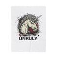 Unruly Punk Unicorn Velvet Plush Blanket | grunge revival, plaid comeback