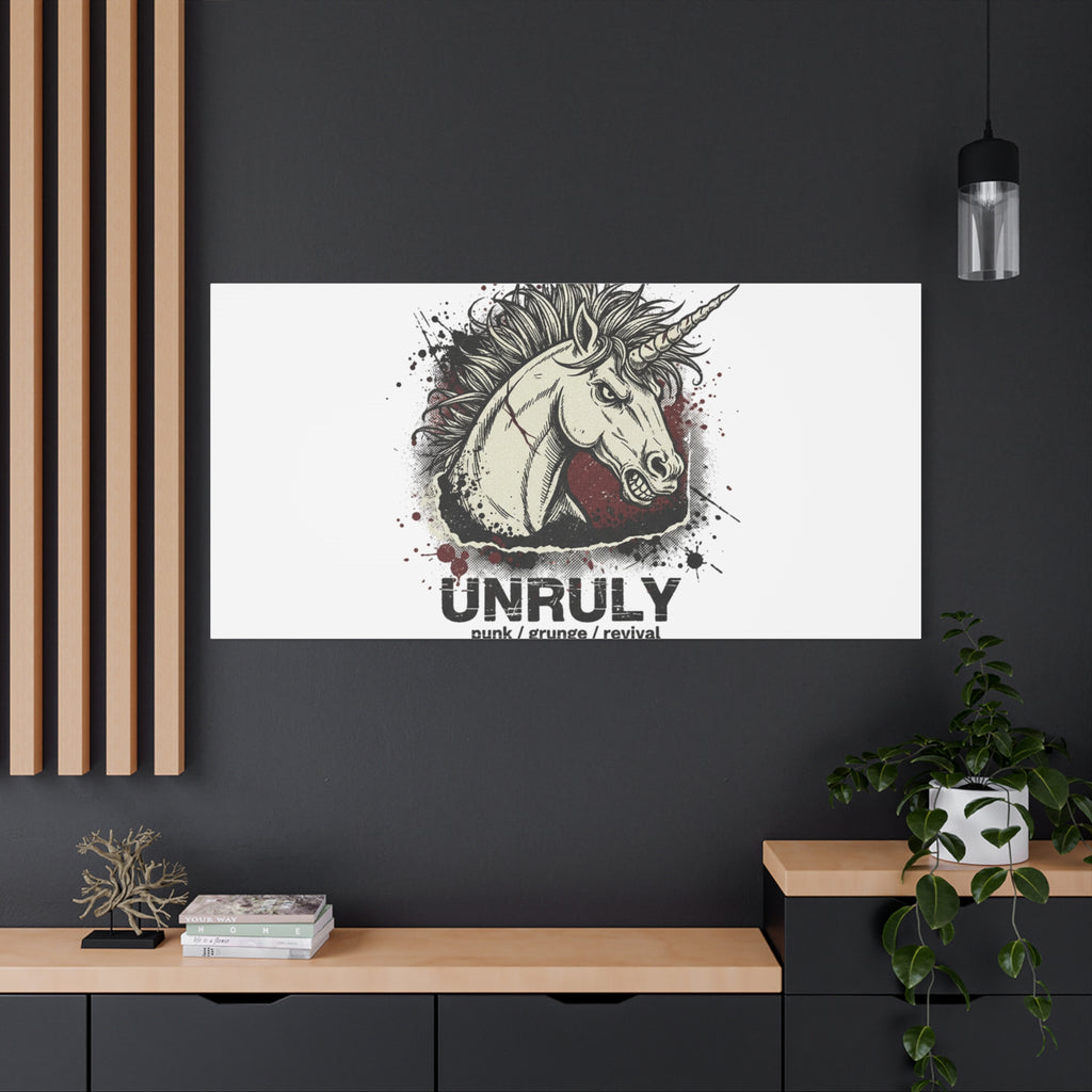 Unruly Punk Grunge Unicorn Canvas | Plaid Revival, 90s Rock Aesthetic