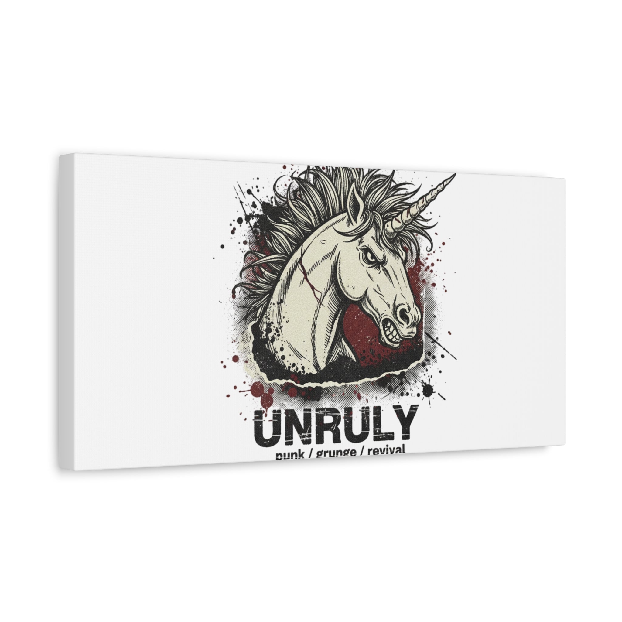 Unruly Punk Grunge Unicorn Canvas | Plaid Revival, 90s Rock Aesthetic