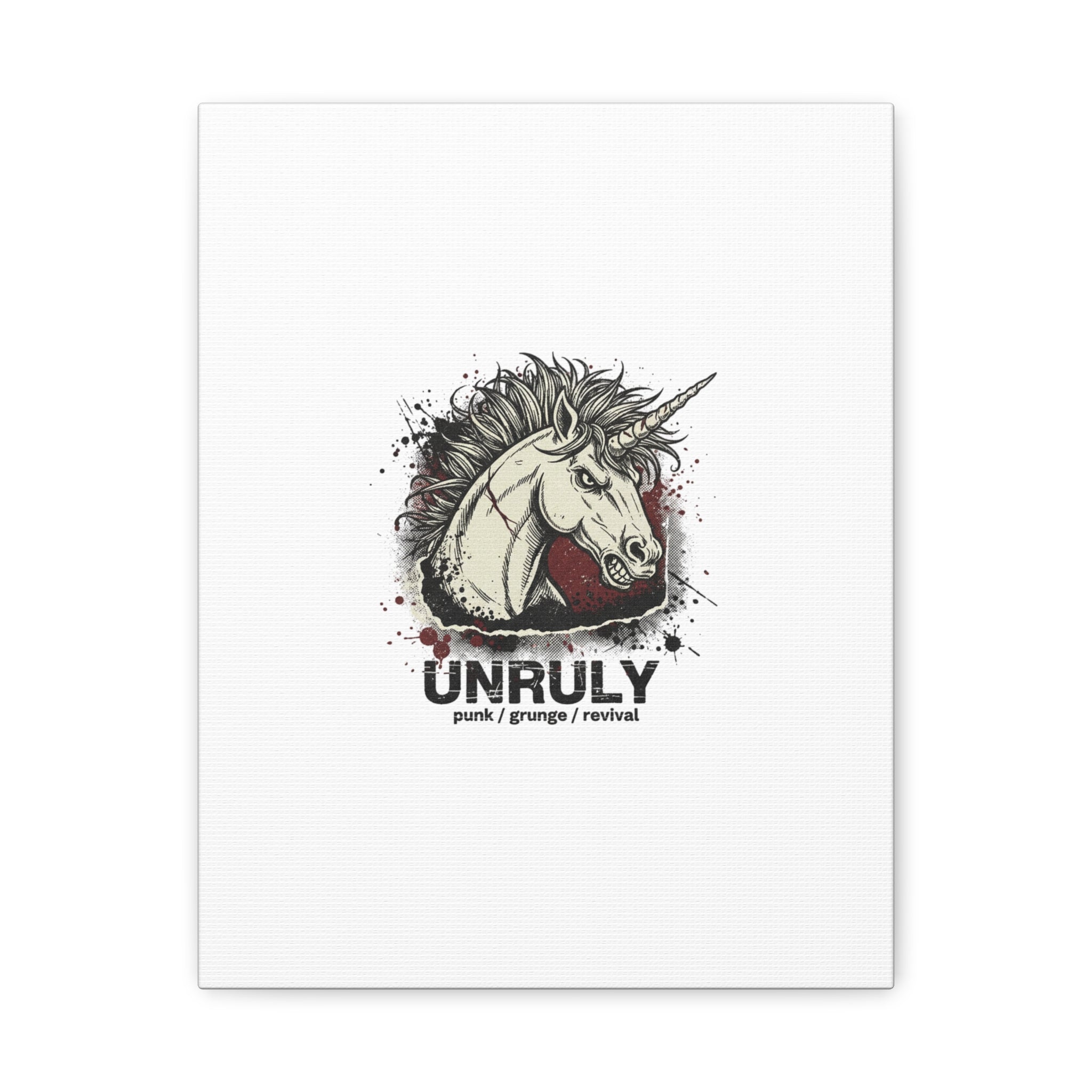 Unruly Punk Grunge Unicorn Canvas | Plaid Revival, 90s Rock Aesthetic