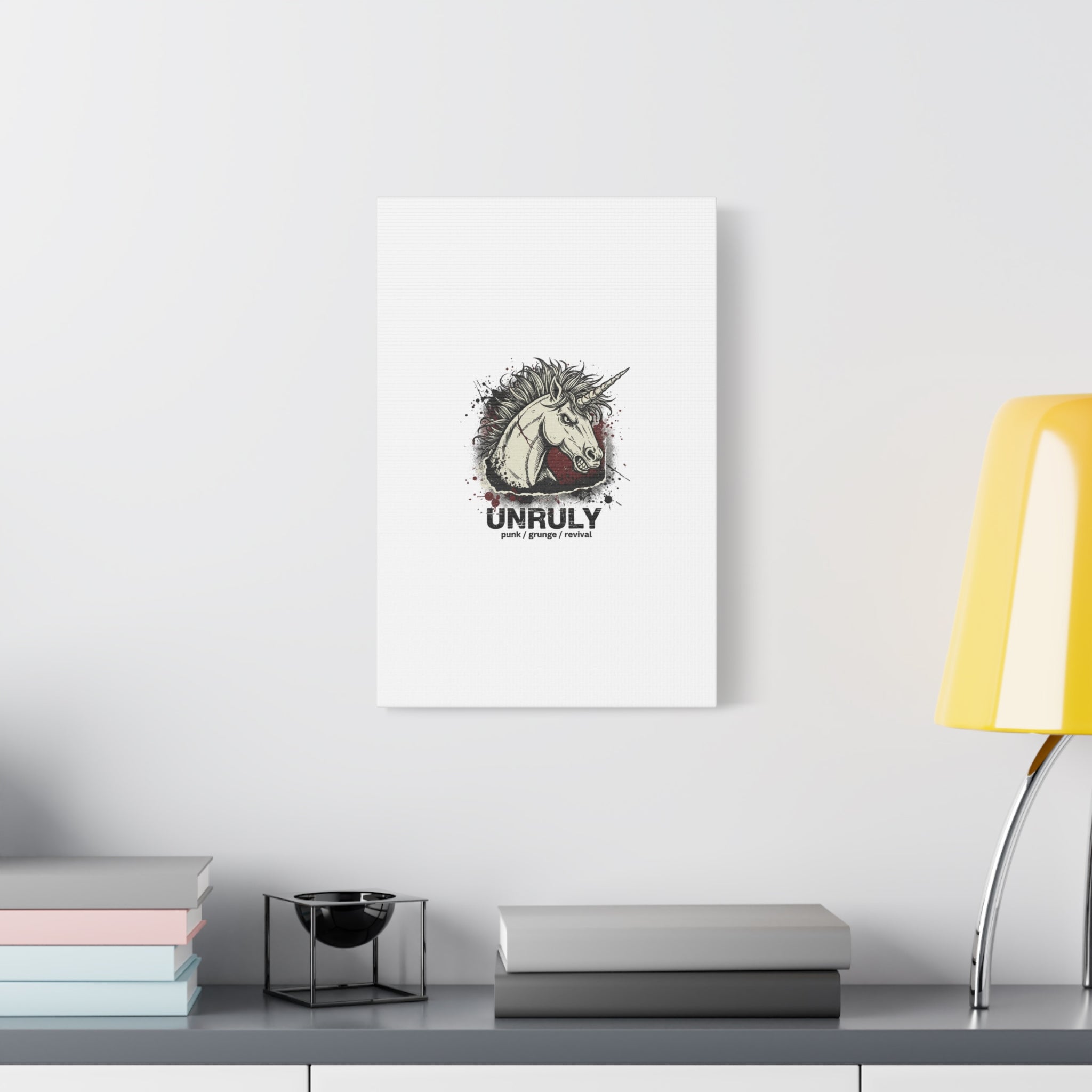 Unruly Punk Grunge Unicorn Canvas | Plaid Revival, 90s Rock Aesthetic