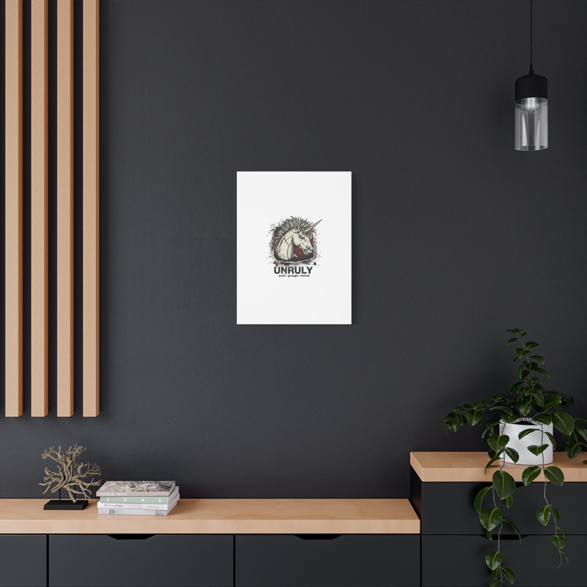 Unruly Punk Grunge Unicorn Canvas | Plaid Revival, 90s Rock Aesthetic