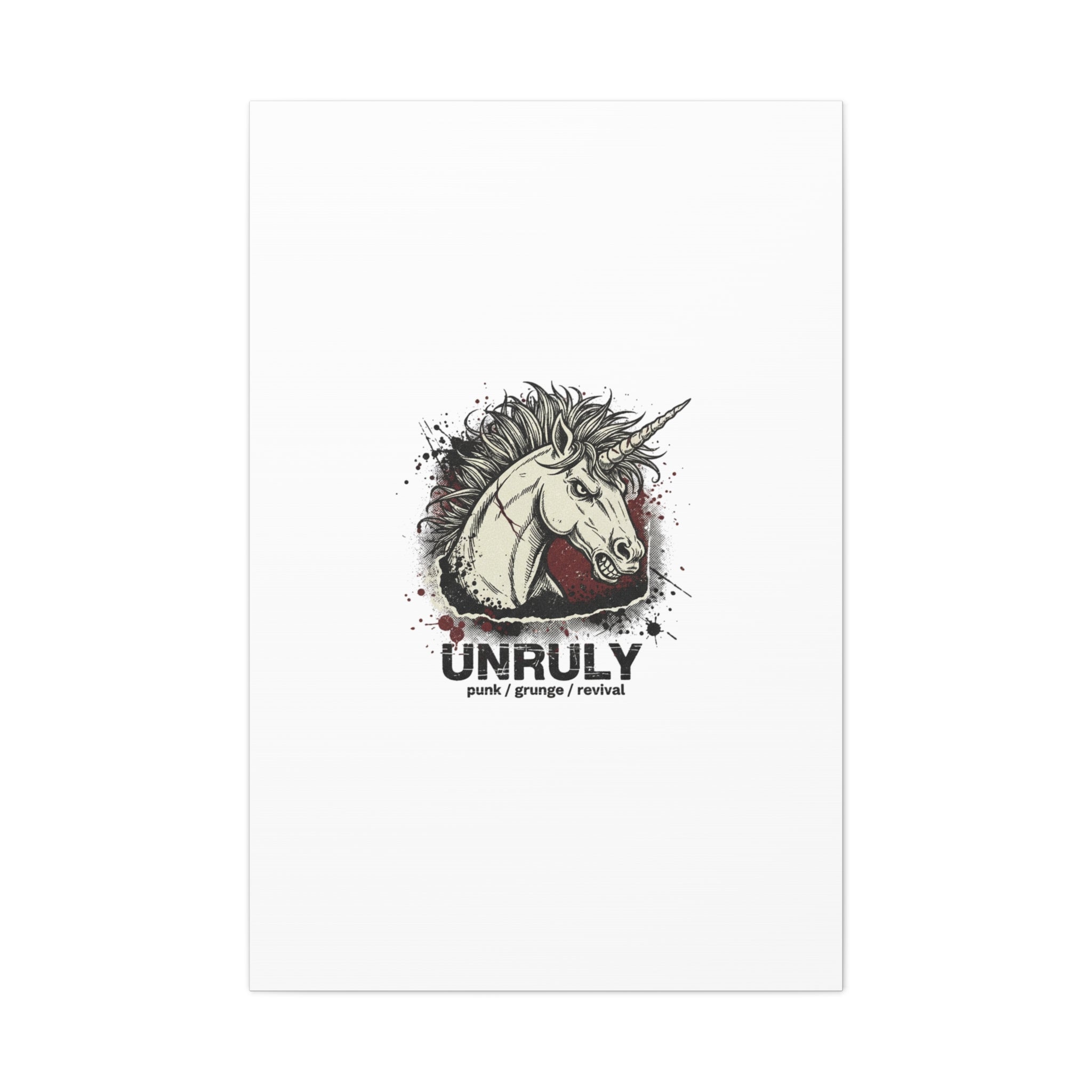 Unruly Punk Grunge Unicorn Canvas | Plaid Revival, 90s Rock Aesthetic