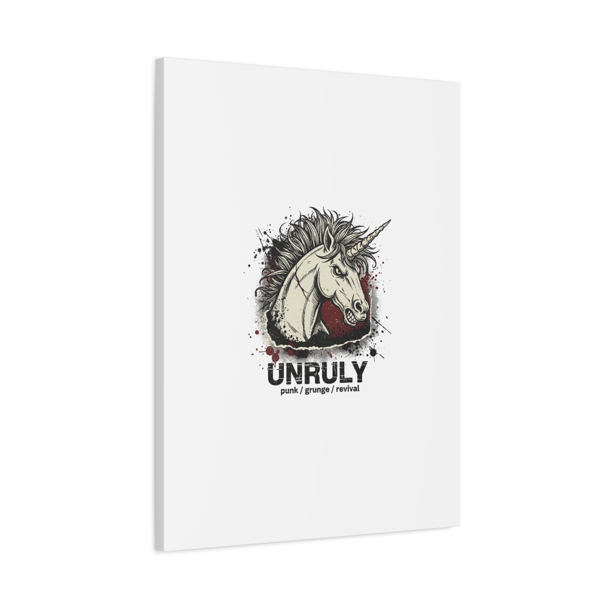 Unruly Punk Grunge Unicorn Canvas | Plaid Revival, 90s Rock Aesthetic