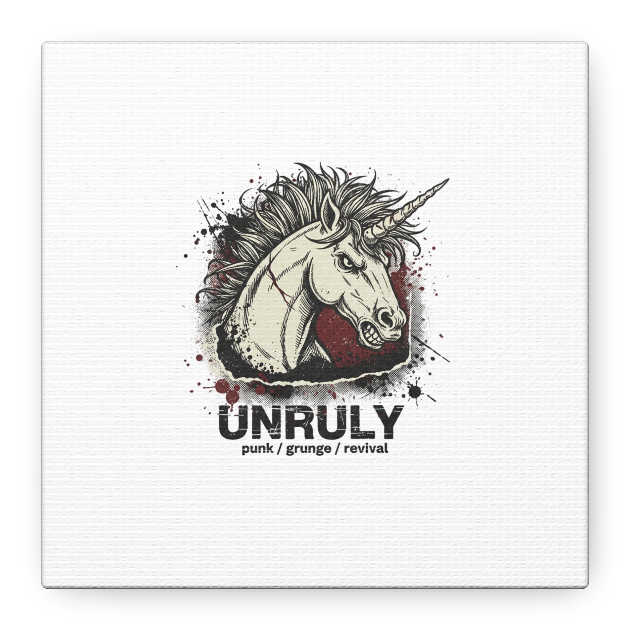 Unruly Punk Grunge Unicorn Canvas | Plaid Revival, 90s Rock Aesthetic