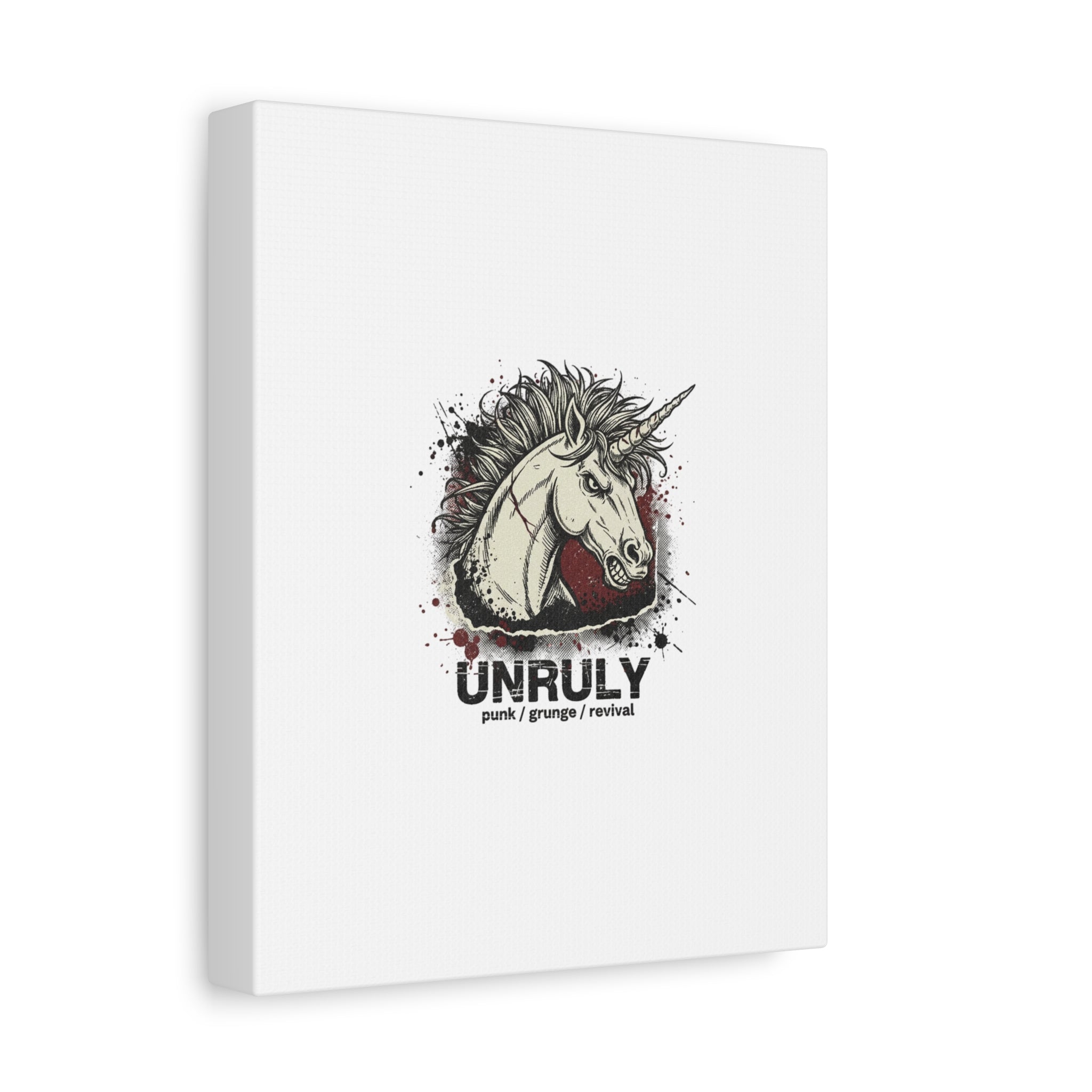 Unruly Punk Grunge Unicorn Canvas | Plaid Revival, 90s Rock Aesthetic