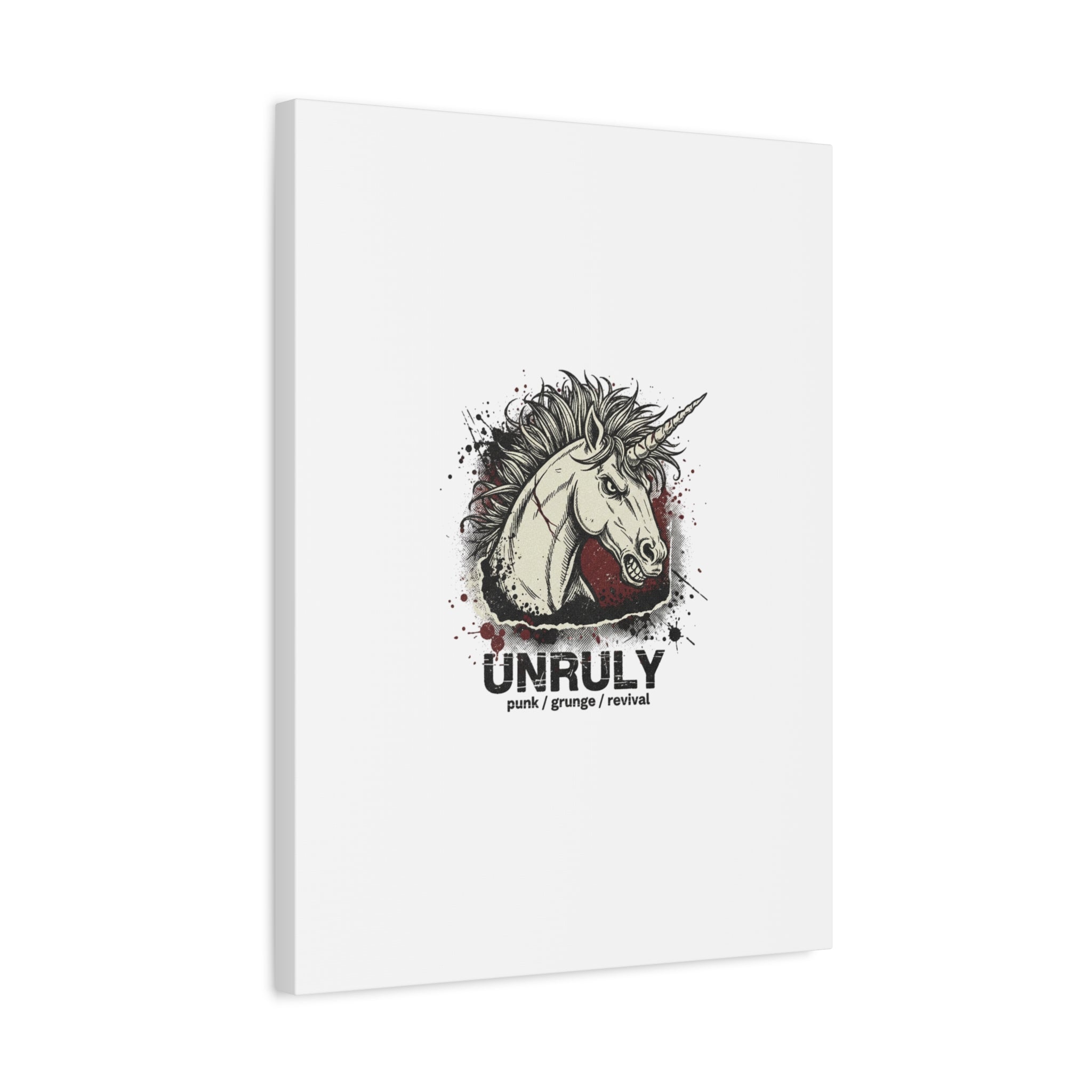 Unruly Punk Grunge Unicorn Canvas | Plaid Revival, 90s Rock Aesthetic