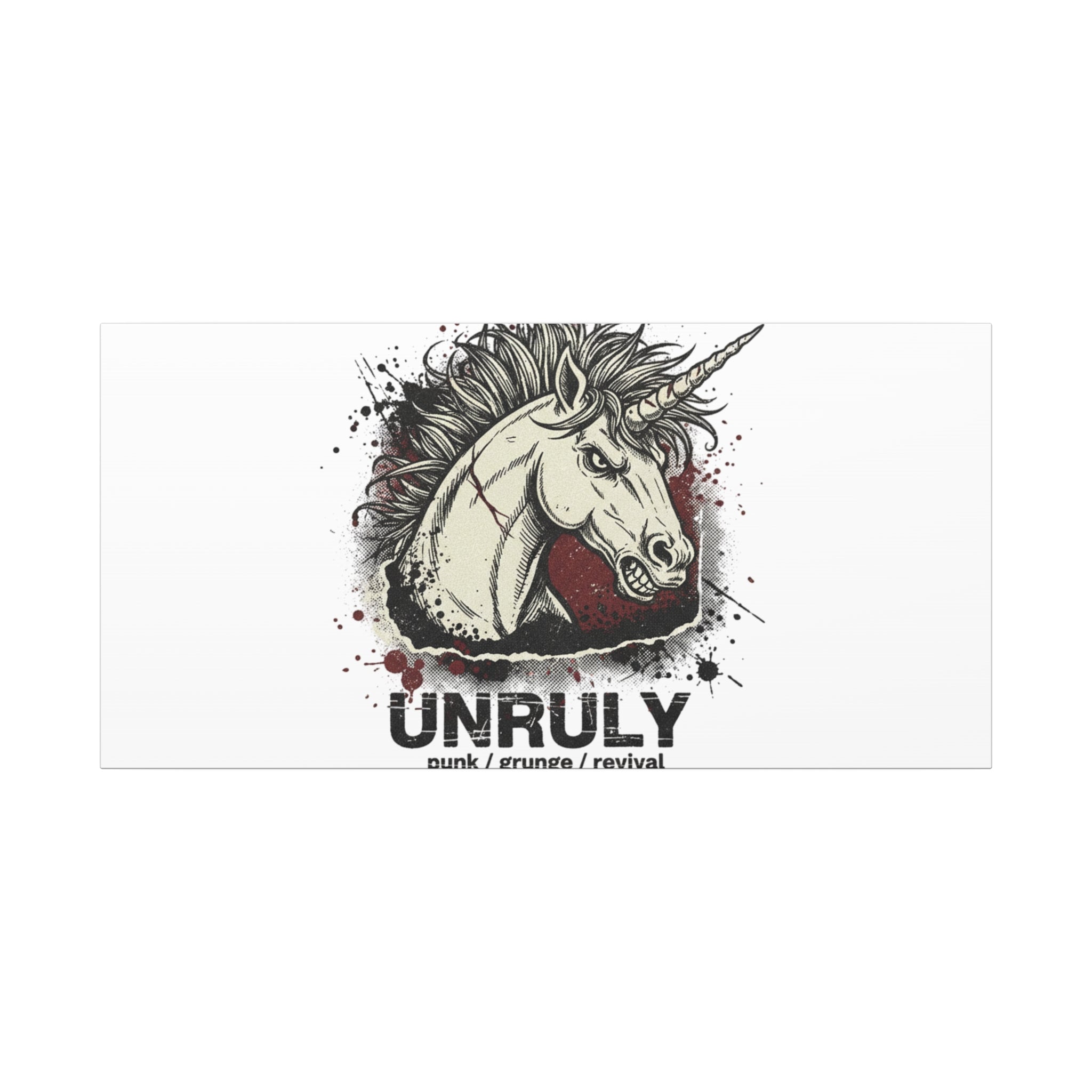 Unruly Punk Grunge Unicorn Canvas | Plaid Revival, 90s Rock Aesthetic