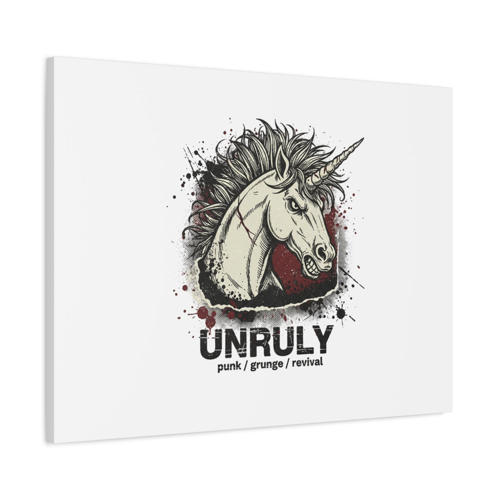 Unruly Punk Grunge Unicorn Canvas | Plaid Revival, 90s Rock Aesthetic