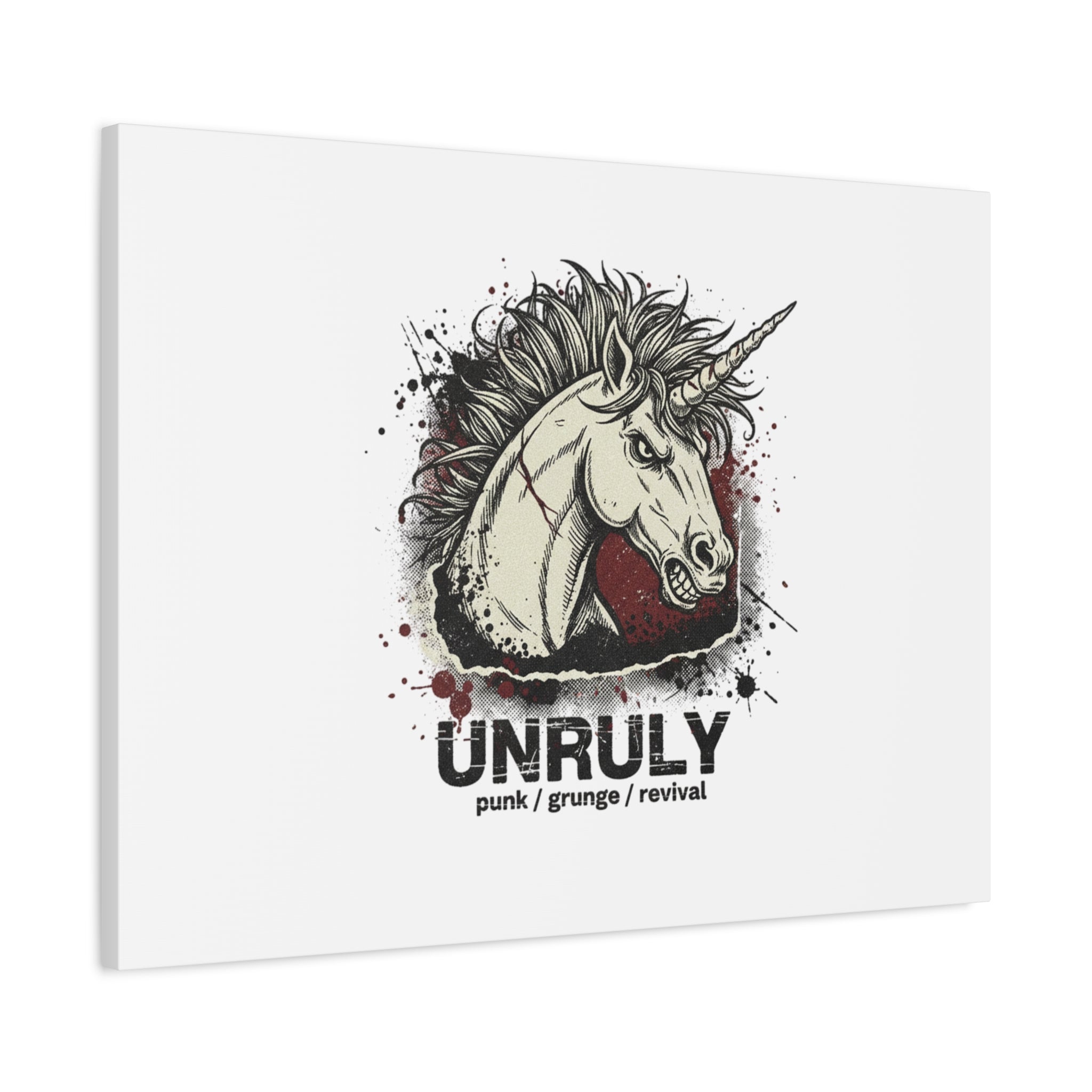 Unruly Punk Grunge Unicorn Canvas | Plaid Revival, 90s Rock Aesthetic