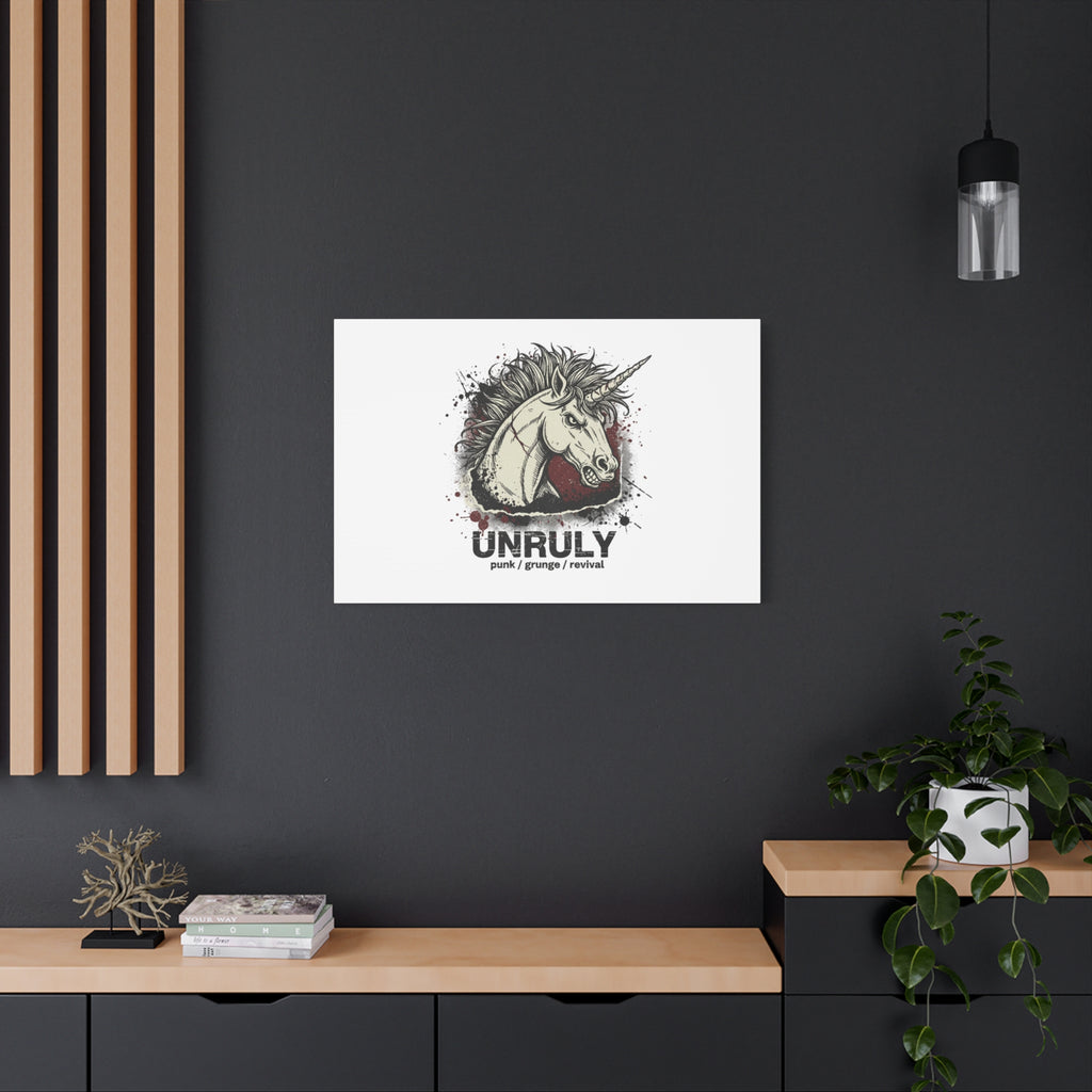 Unruly Punk Grunge Unicorn Canvas | Plaid Revival, 90s Rock Aesthetic