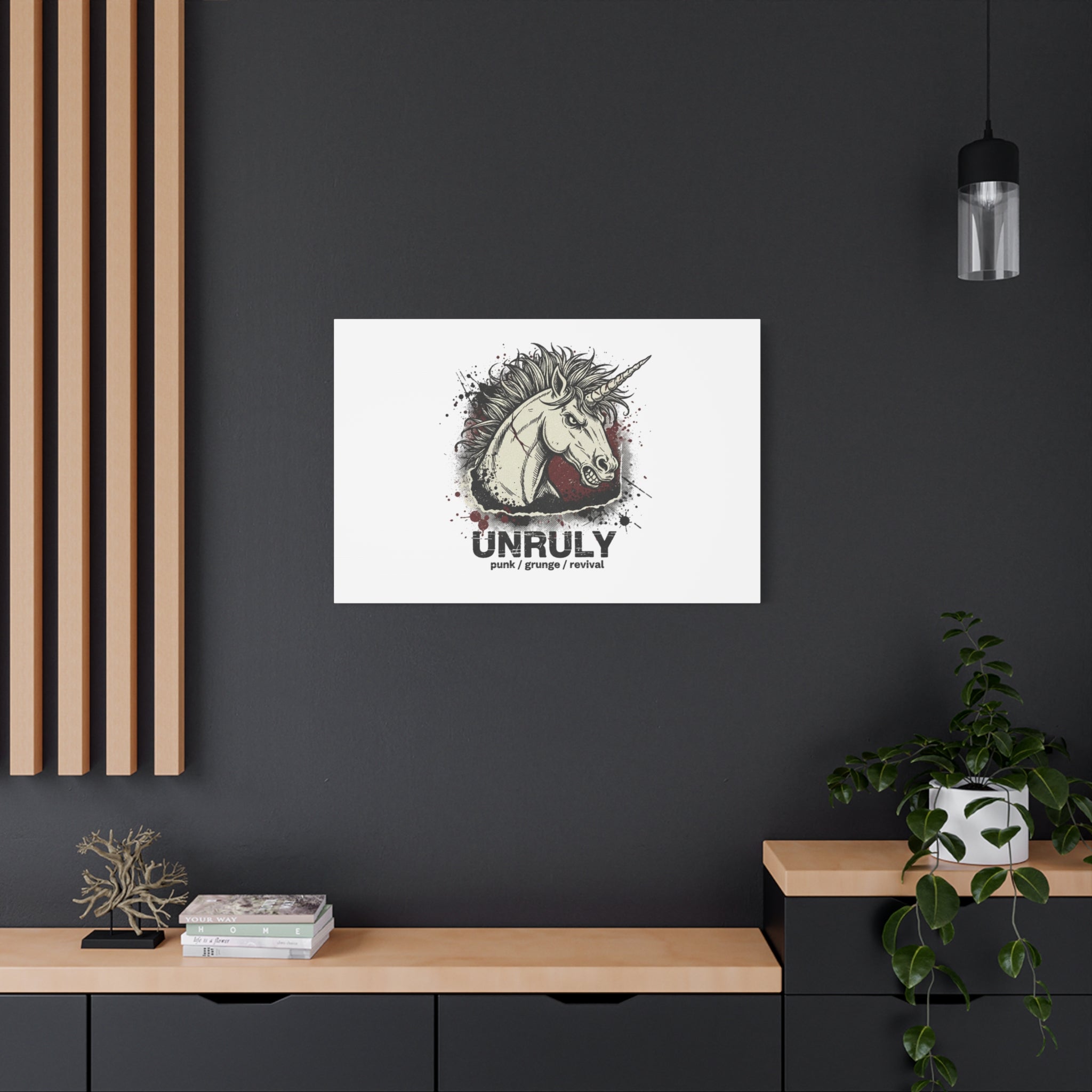 Unruly Punk Grunge Unicorn Canvas | Plaid Revival, 90s Rock Aesthetic