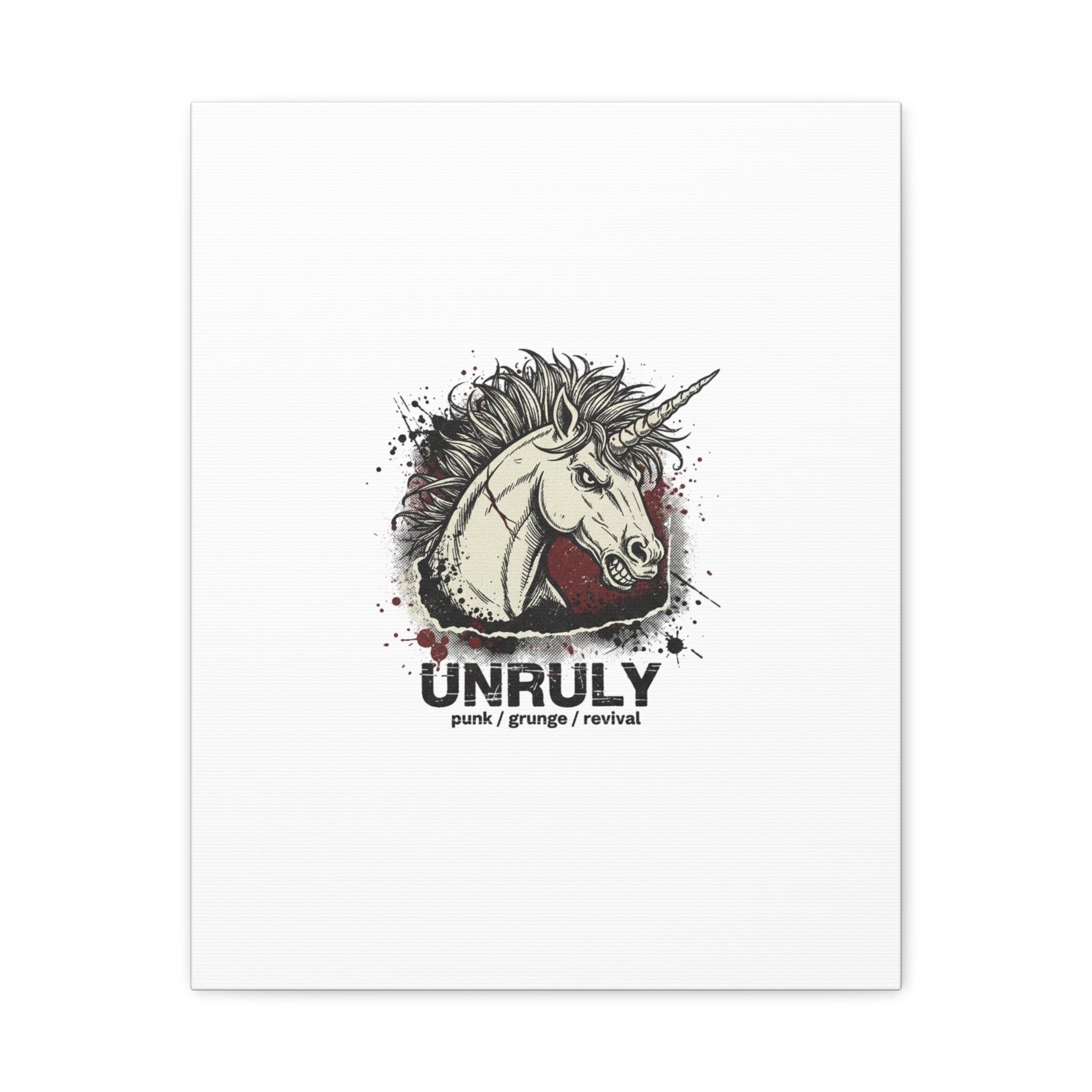 Unruly Punk Grunge Unicorn Canvas | Plaid Revival, 90s Rock Aesthetic