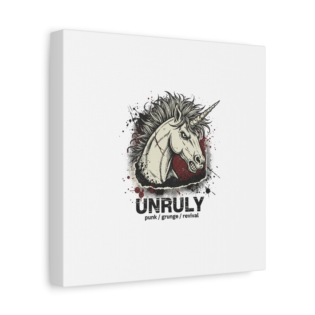 Unruly Punk Grunge Unicorn Canvas | Plaid Revival, 90s Rock Aesthetic