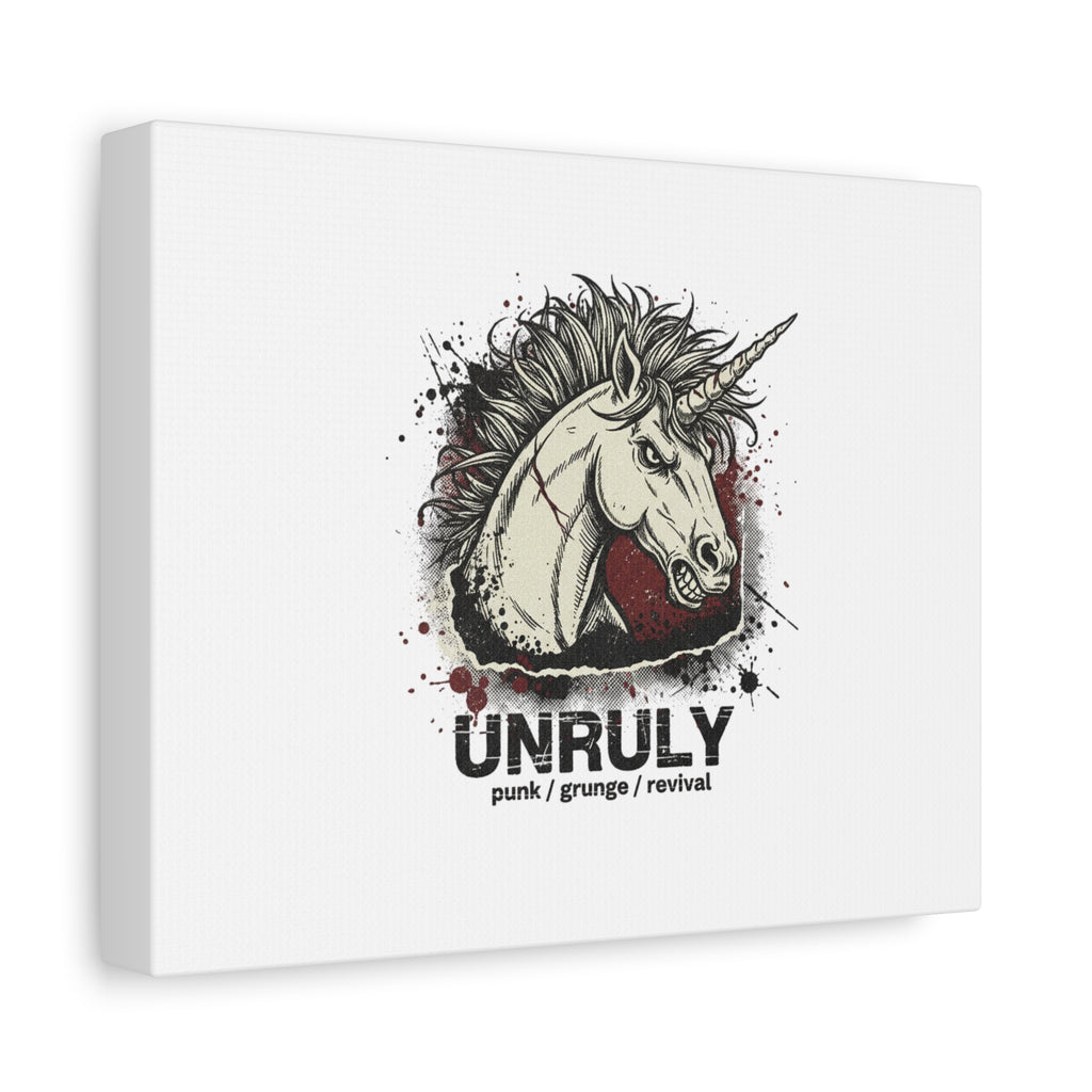 Unruly Punk Grunge Unicorn Canvas | Plaid Revival, 90s Rock Aesthetic