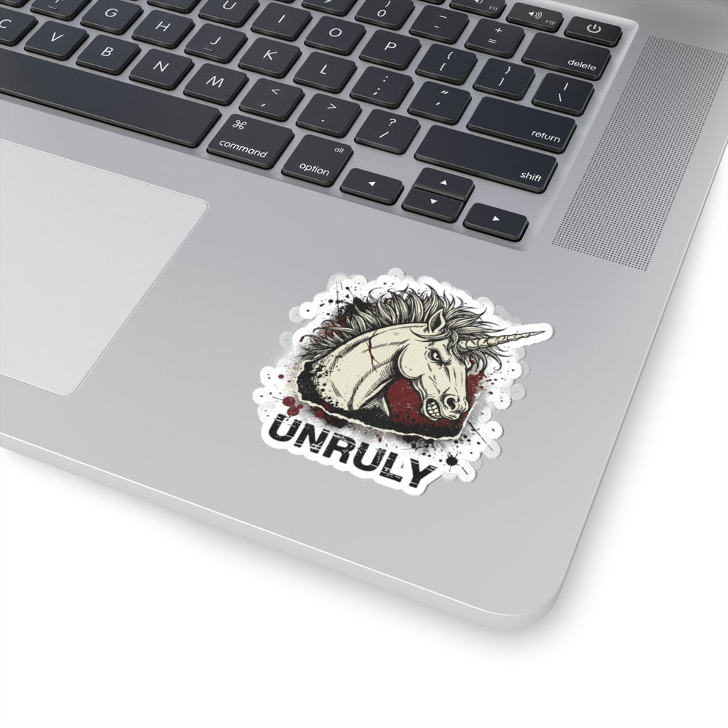 Unruly Unicorn Skull Sticker | grunge revival, punk plaid aesthetic