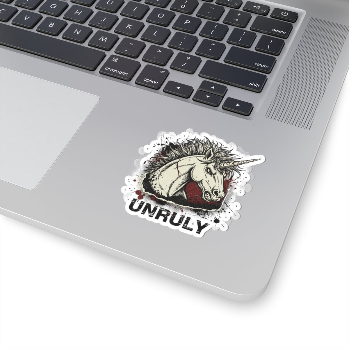 Unruly Unicorn Skull Sticker | grunge revival, punk plaid aesthetic