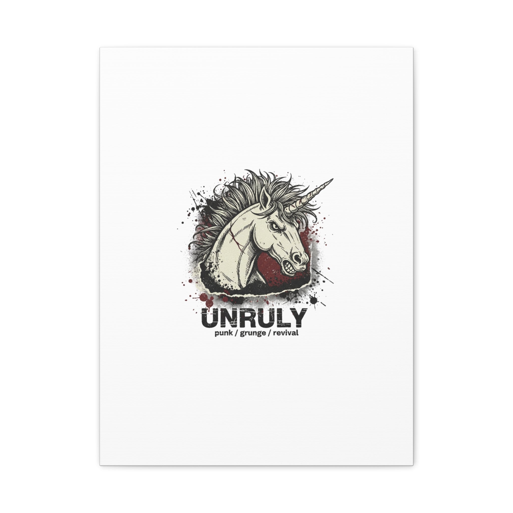 Unruly Punk Grunge Unicorn Canvas | Plaid Revival, 90s Rock Aesthetic