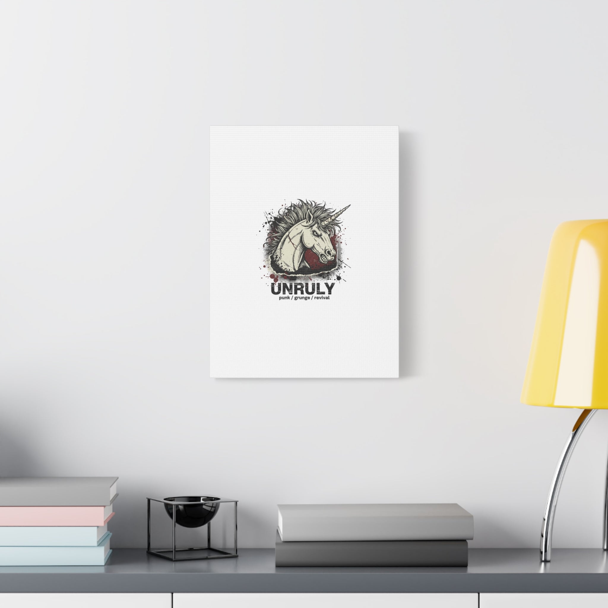 Unruly Punk Grunge Unicorn Canvas | Plaid Revival, 90s Rock Aesthetic
