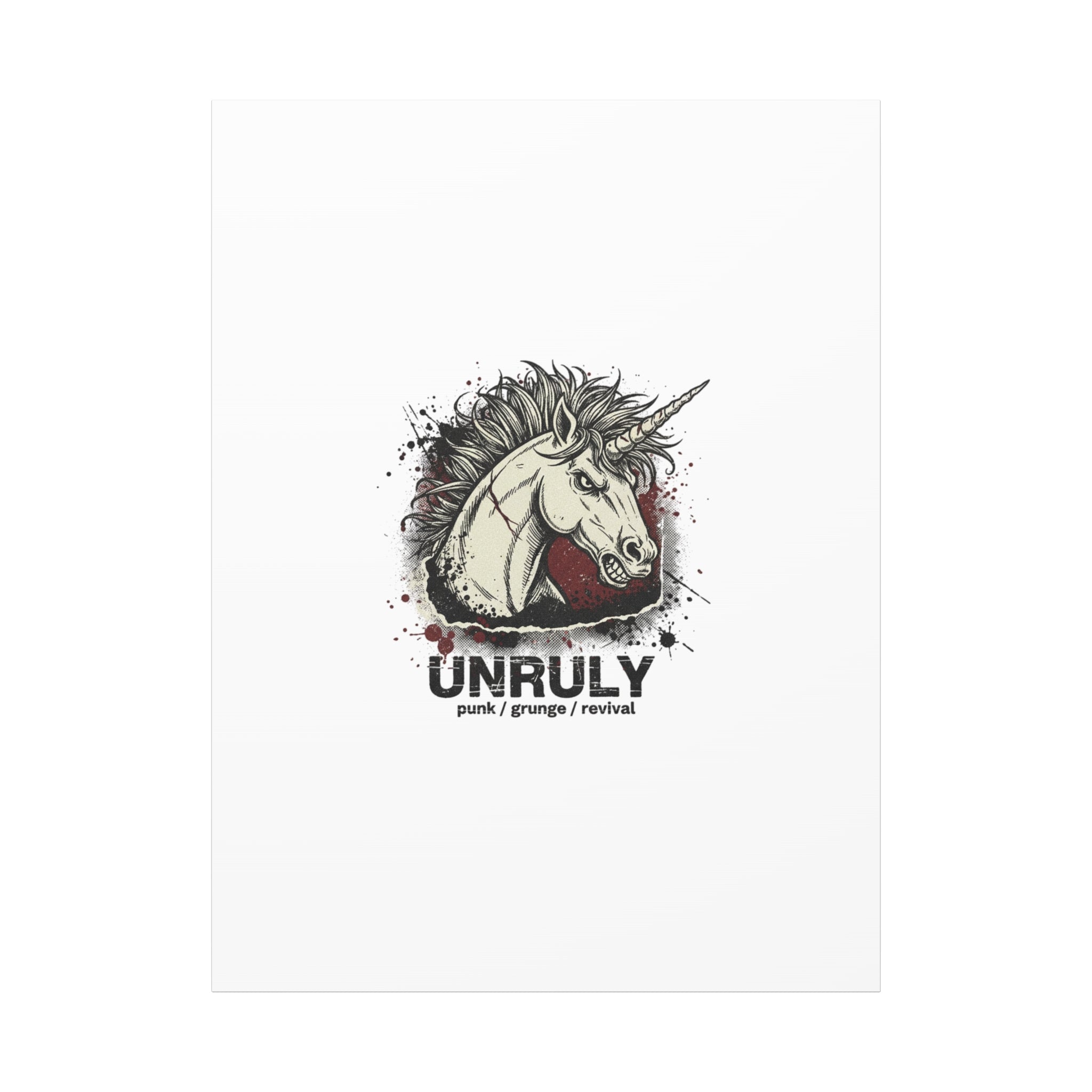 Unruly Punk Grunge Unicorn Canvas | Plaid Revival, 90s Rock Aesthetic