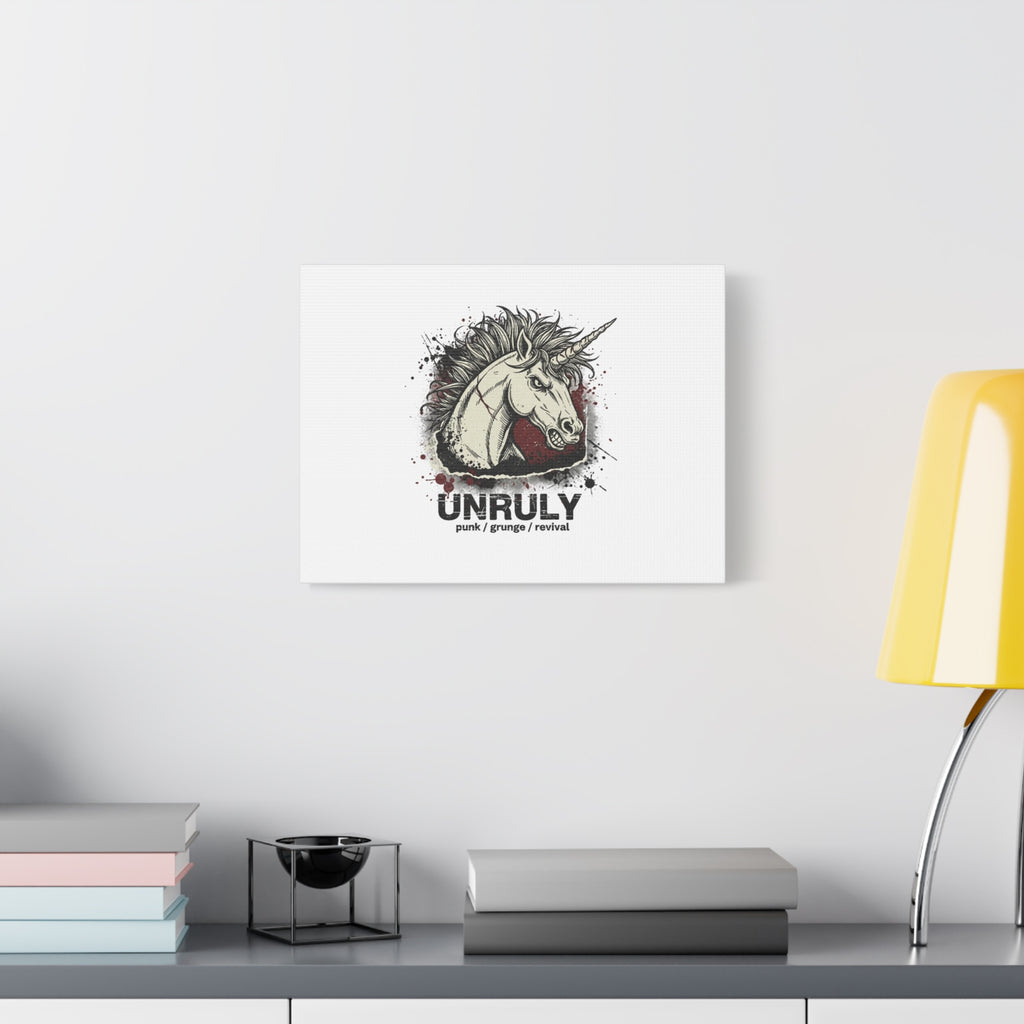 Unruly Punk Grunge Unicorn Canvas | Plaid Revival, 90s Rock Aesthetic
